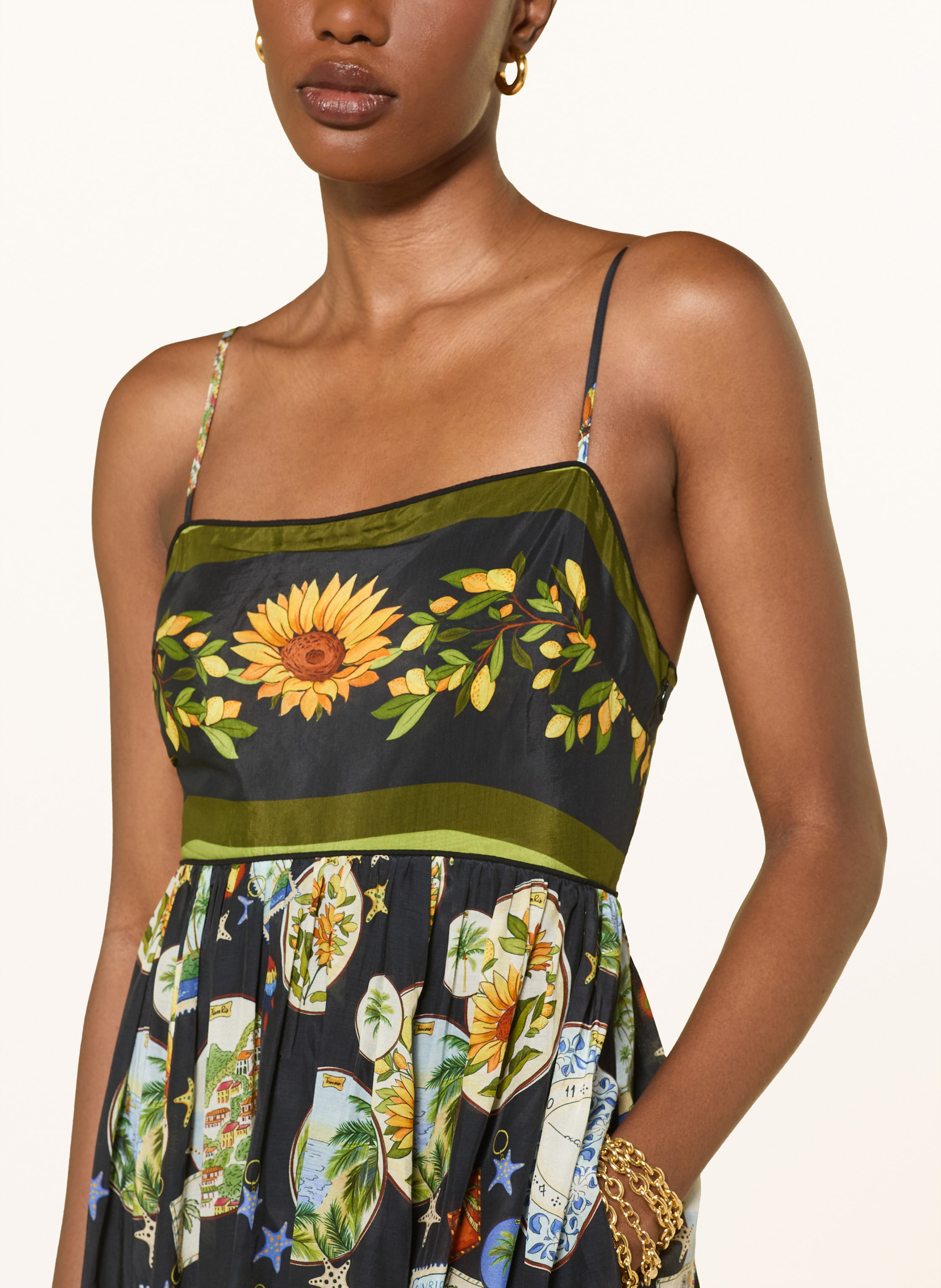 Thumbnail - Farm Rio Kleid Trip Souvenir schwarz