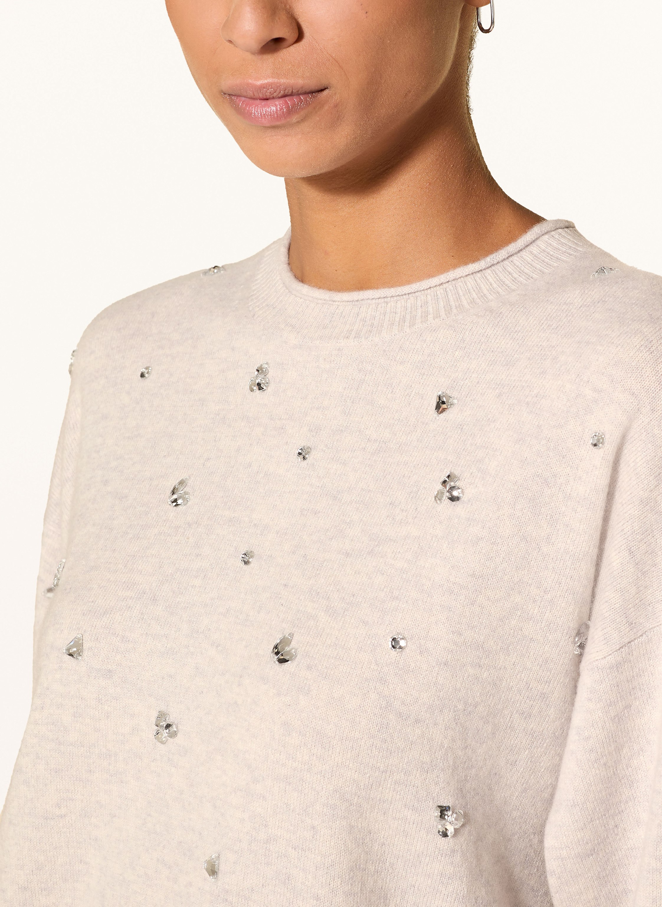 Thumbnail - Repeat Cashmere-Pullover Mit Schmucksteinen weiss