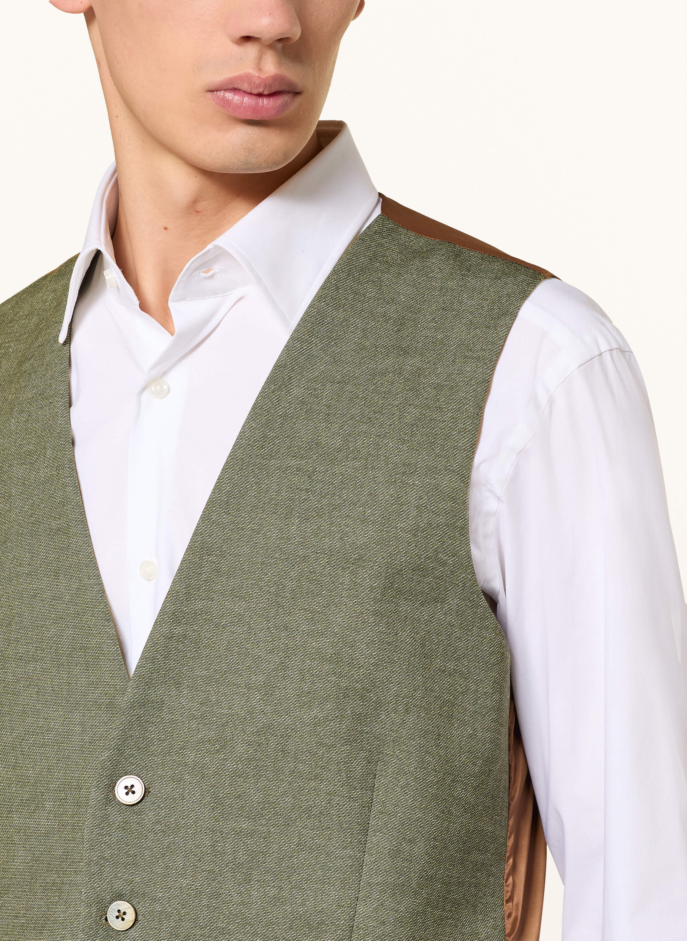 Thumbnail - Paul Anzugsweste Slim Fit Aus Jersey gruen