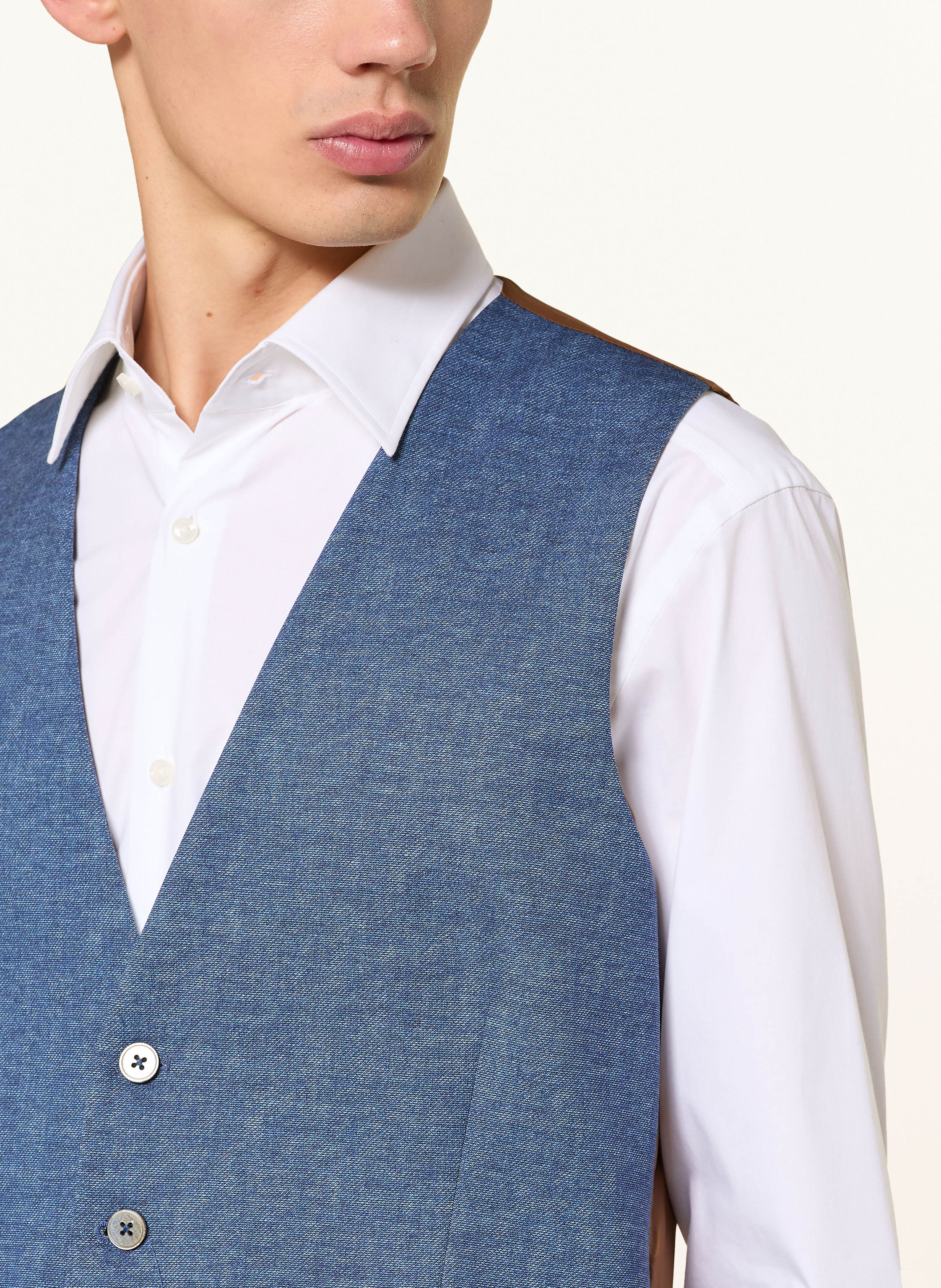 Thumbnail - Paul Anzugsweste Slim Fit Aus Jersey blau