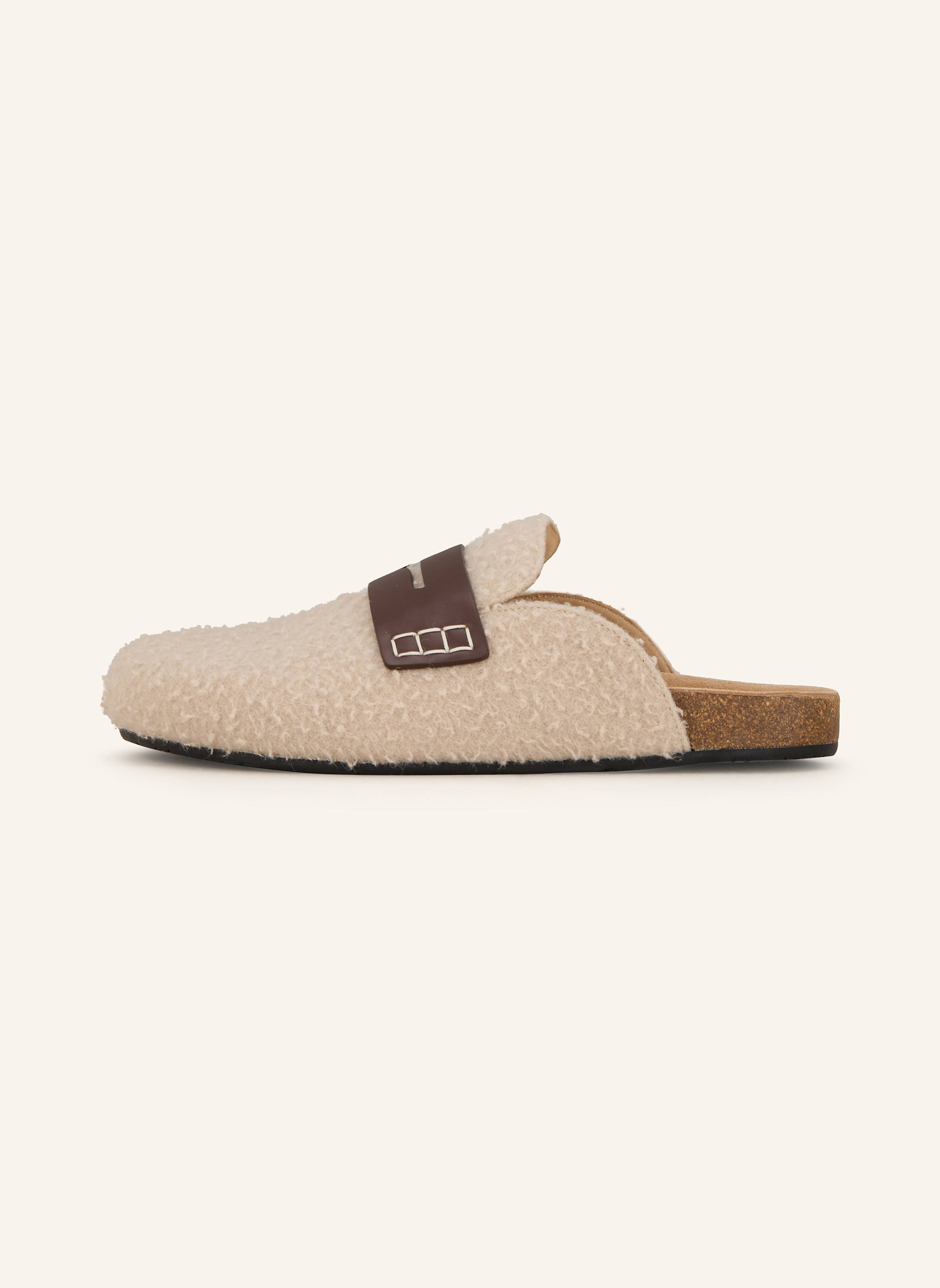 Thumbnail - Jw Anderson Mules Mit Teddyfell beige