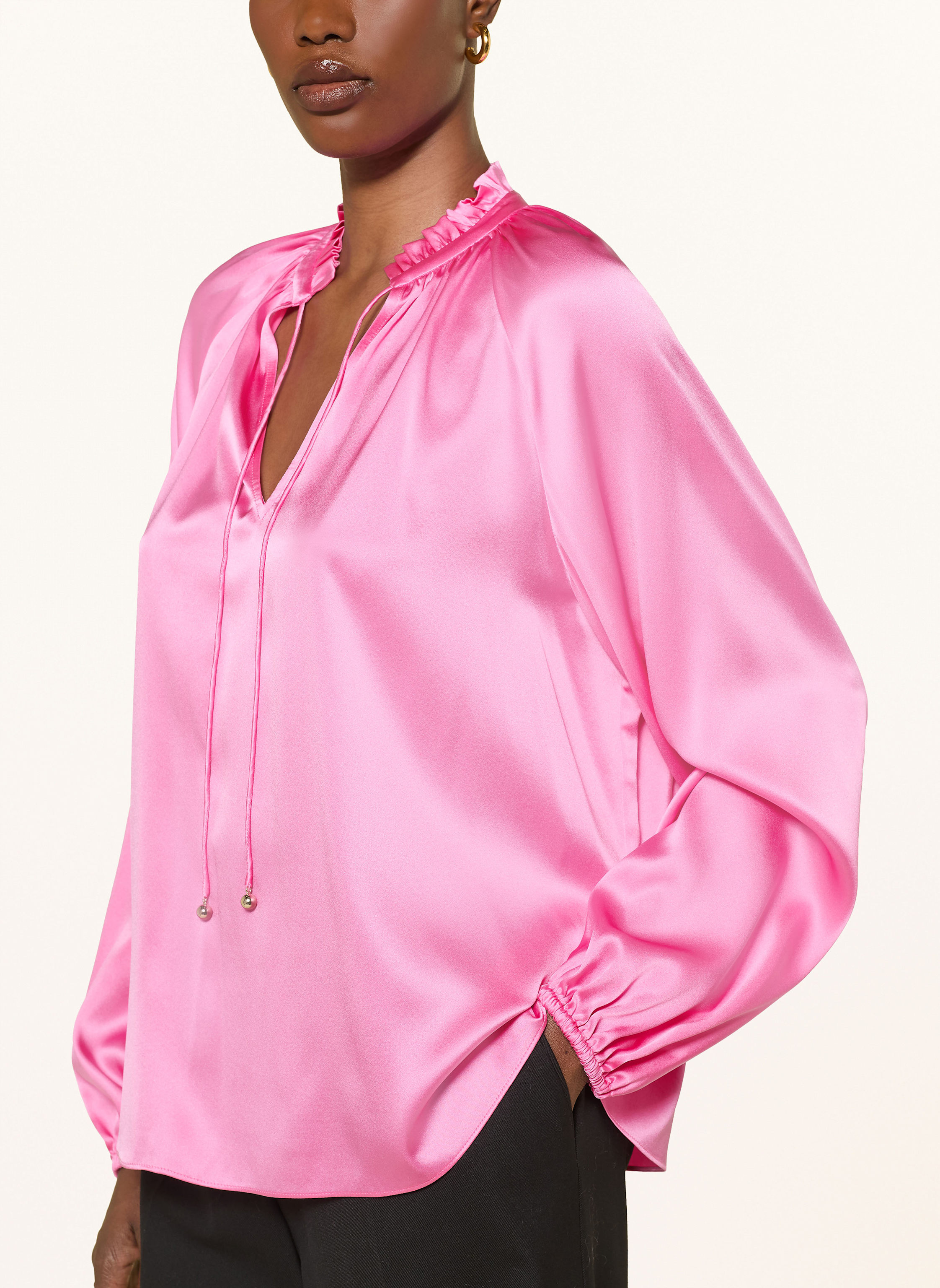 Thumbnail - Herzen's Angelegenheit Blusenshirt Aus Seide Mit Rüschen pink