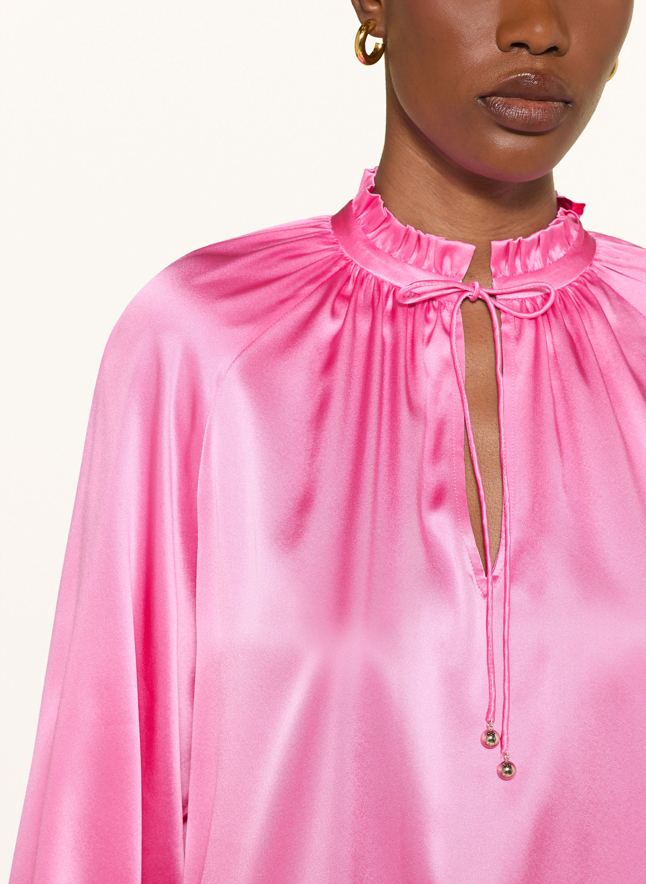 Thumbnail - Herzen's Angelegenheit Blusenshirt Aus Seide Mit Rüschen pink