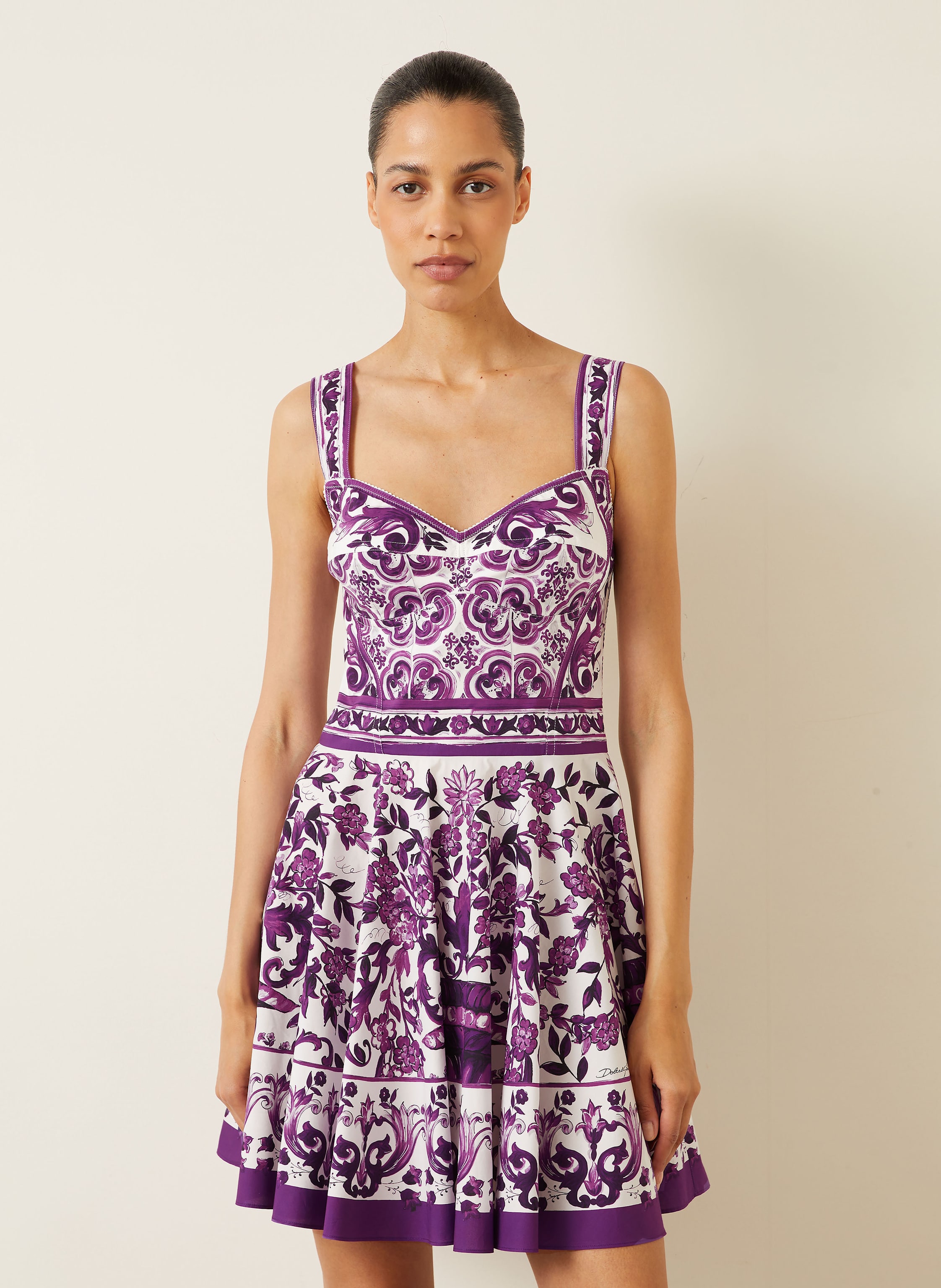 Thumbnail - Dolce & Gabbana Cocktailkleid Majolica lila