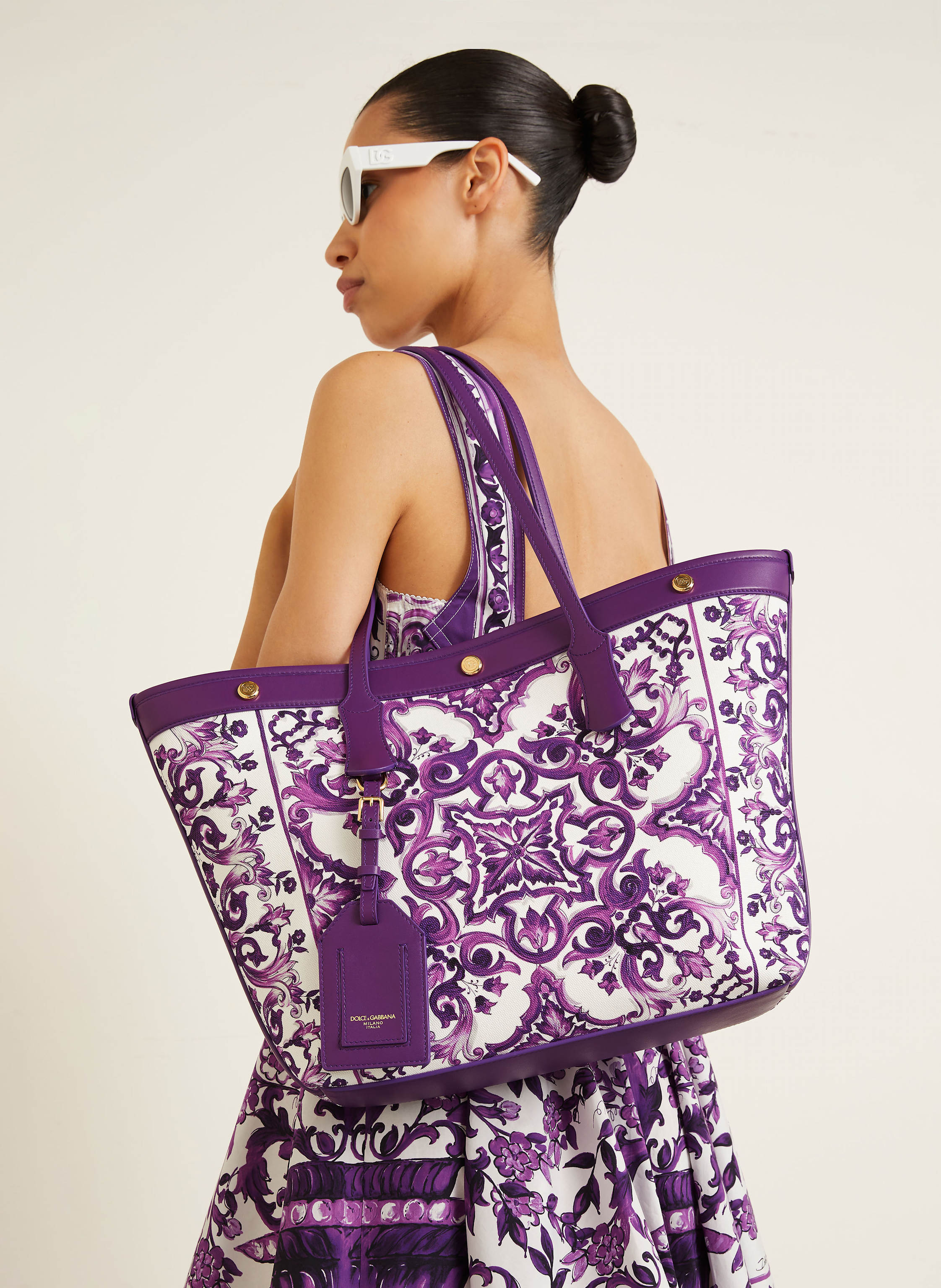 Thumbnail - Dolce & Gabbana Shopper Atene Mit Pouch lila