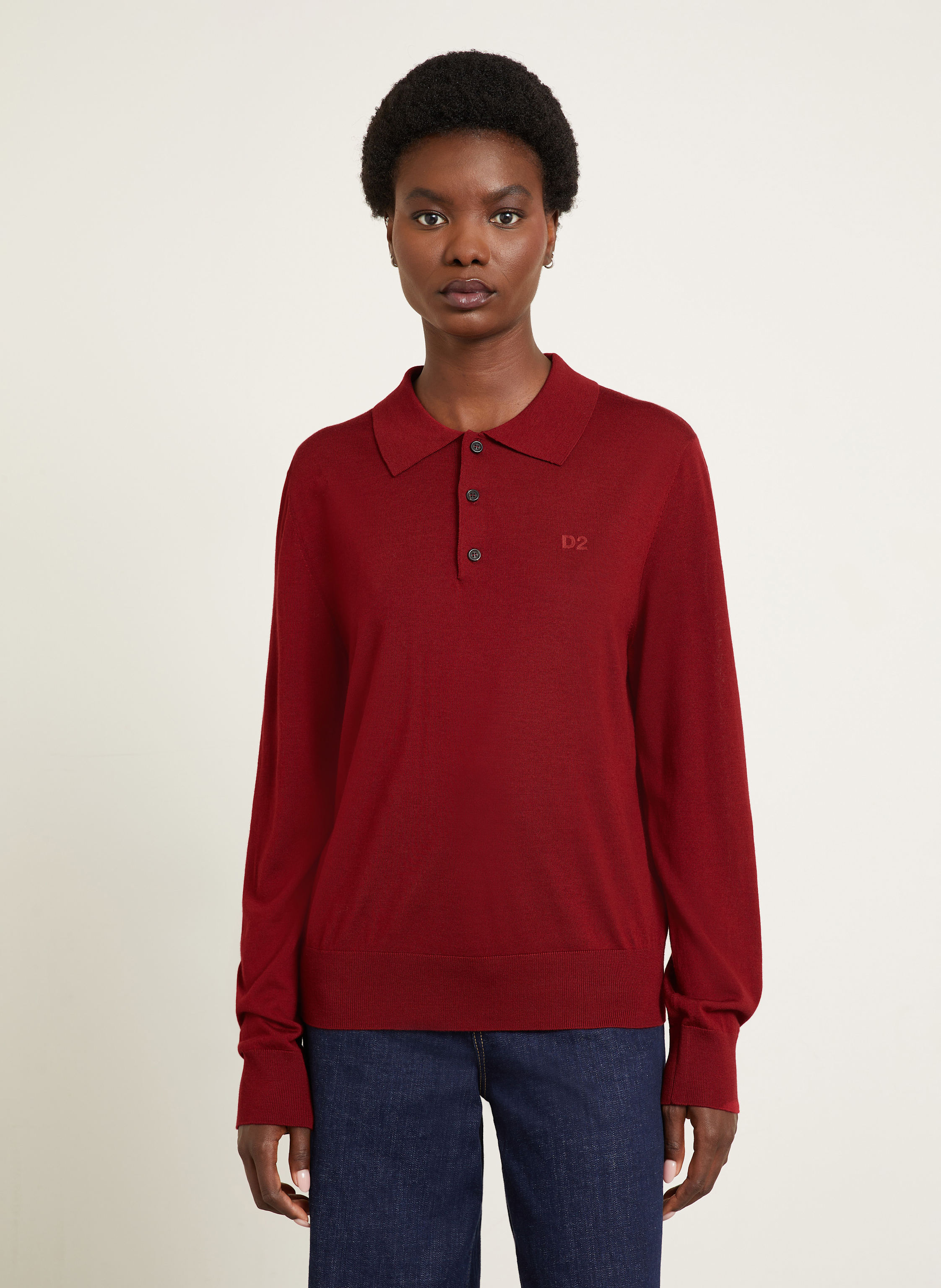 Thumbnail - dsquared2 Strick-Poloshirt rot