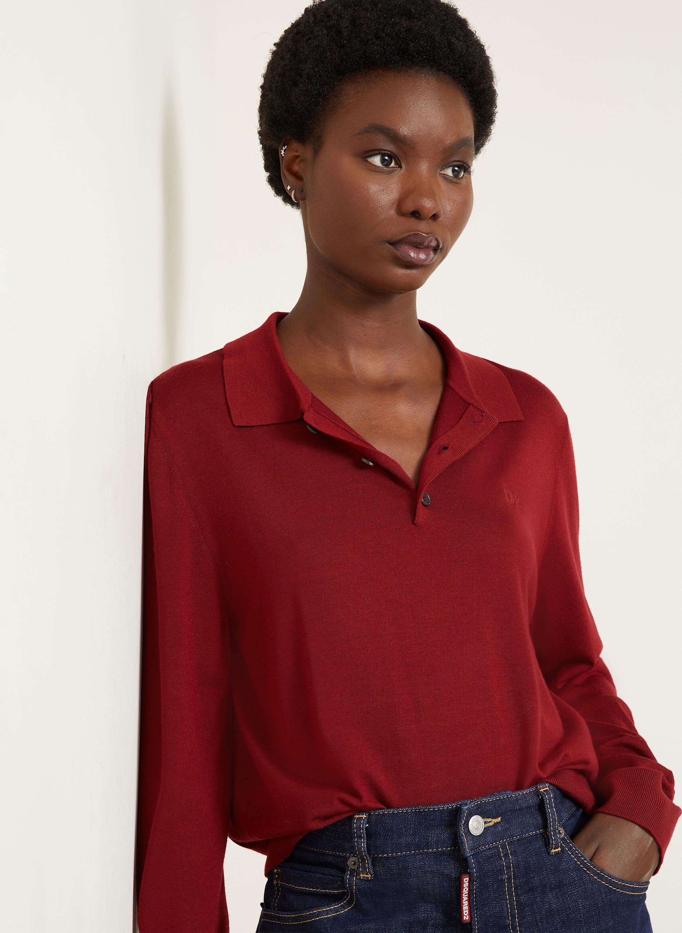 Thumbnail - dsquared2 Strick-Poloshirt rot