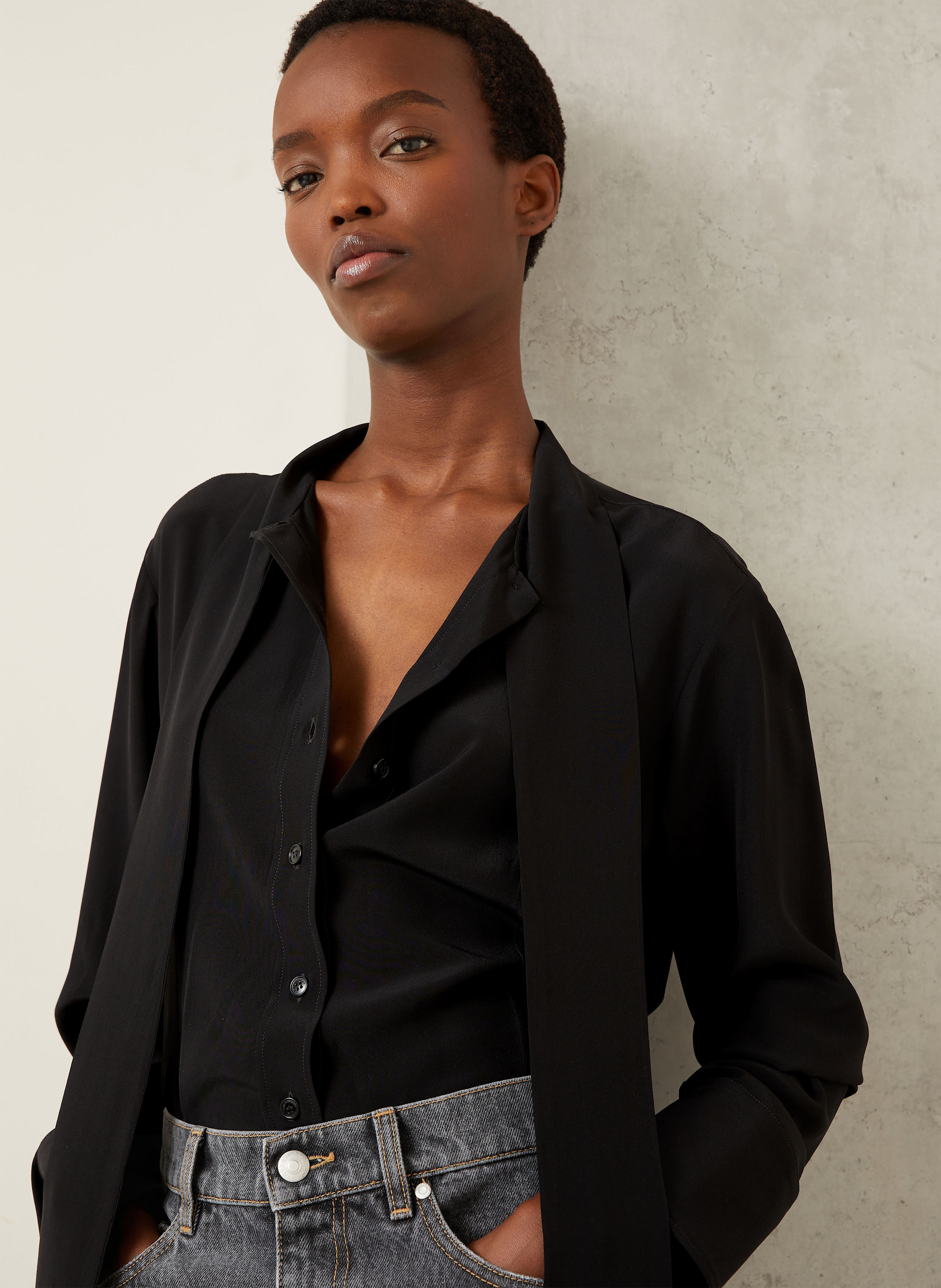 Thumbnail - Stella Mccartney Schluppenbluse Aus Seide schwarz