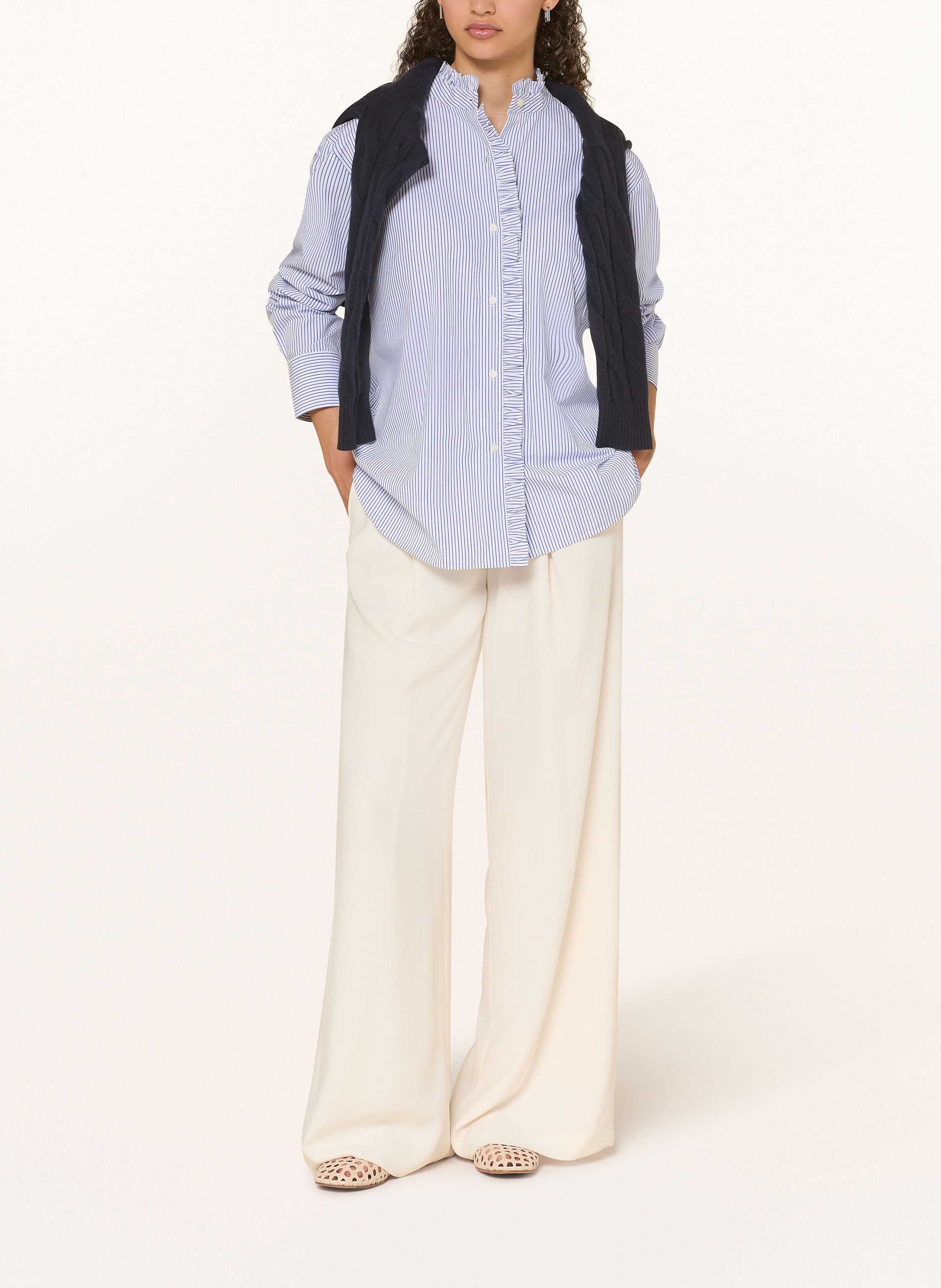 Thumbnail - Tommy Hilfiger Bluse Mit Rüschen blau