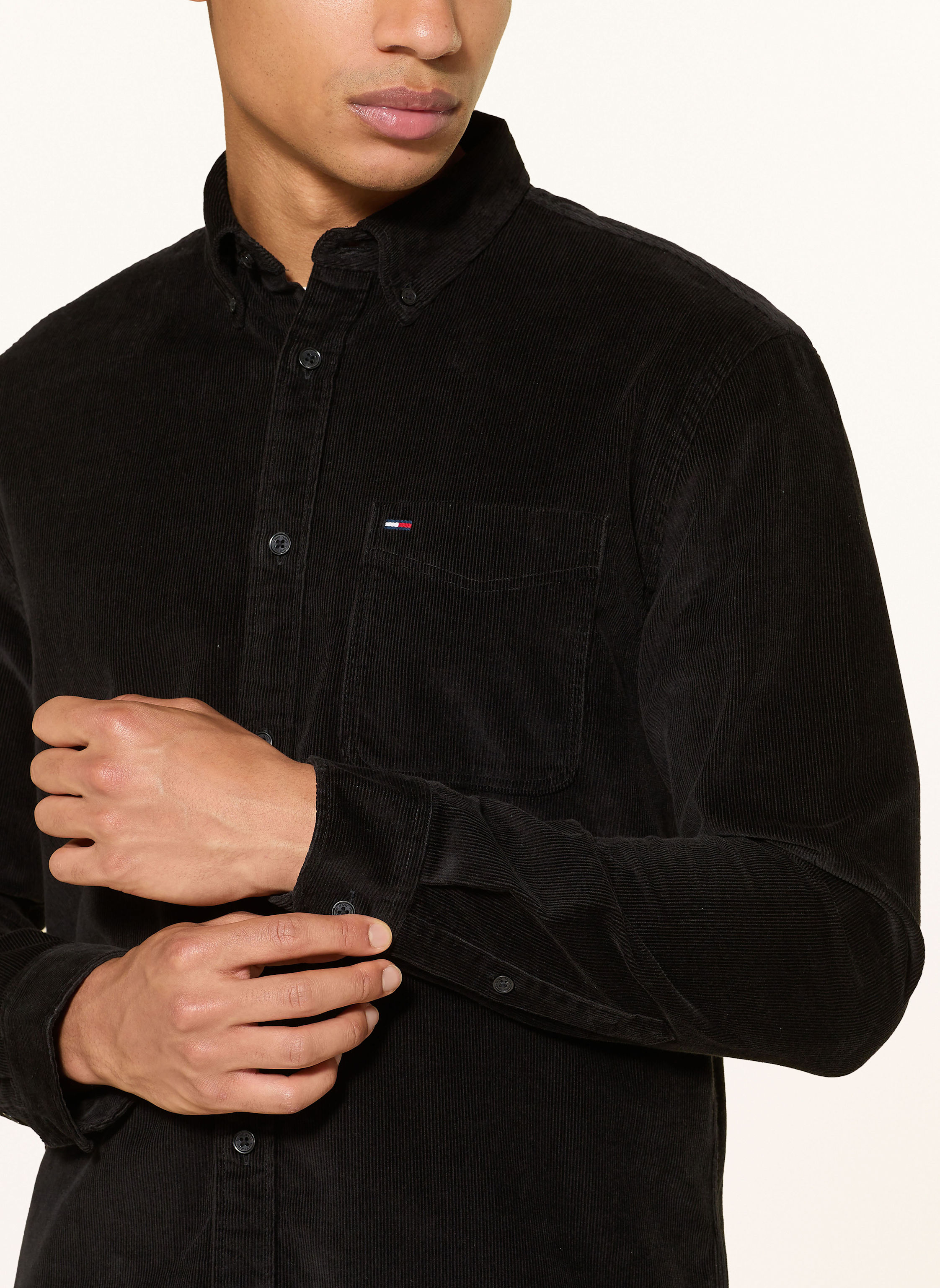 Thumbnail - Tommy Jeans Cordhemd Regular Fit schwarz