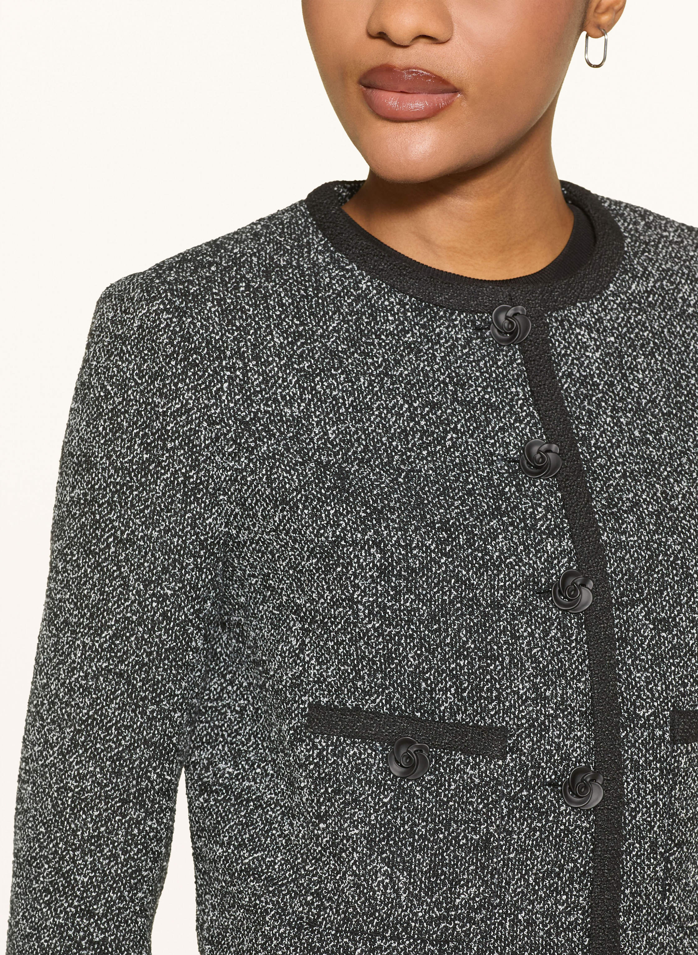 Thumbnail - Ted Baker Bouclé-Jacke Ekaa schwarz