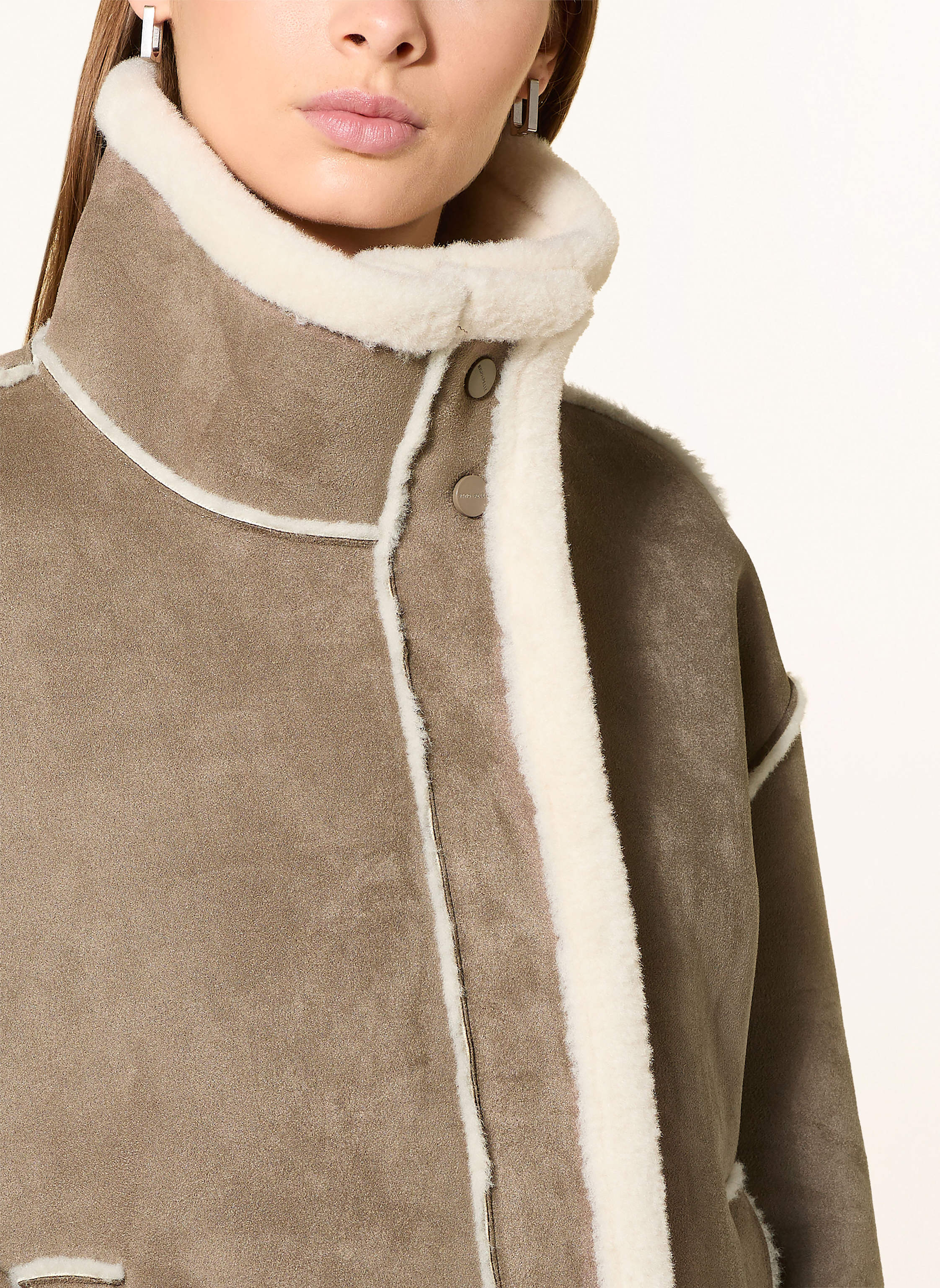 Thumbnail - Rino & Pelle Jacke Beck In Lederoptik Mit Kunstfell braun