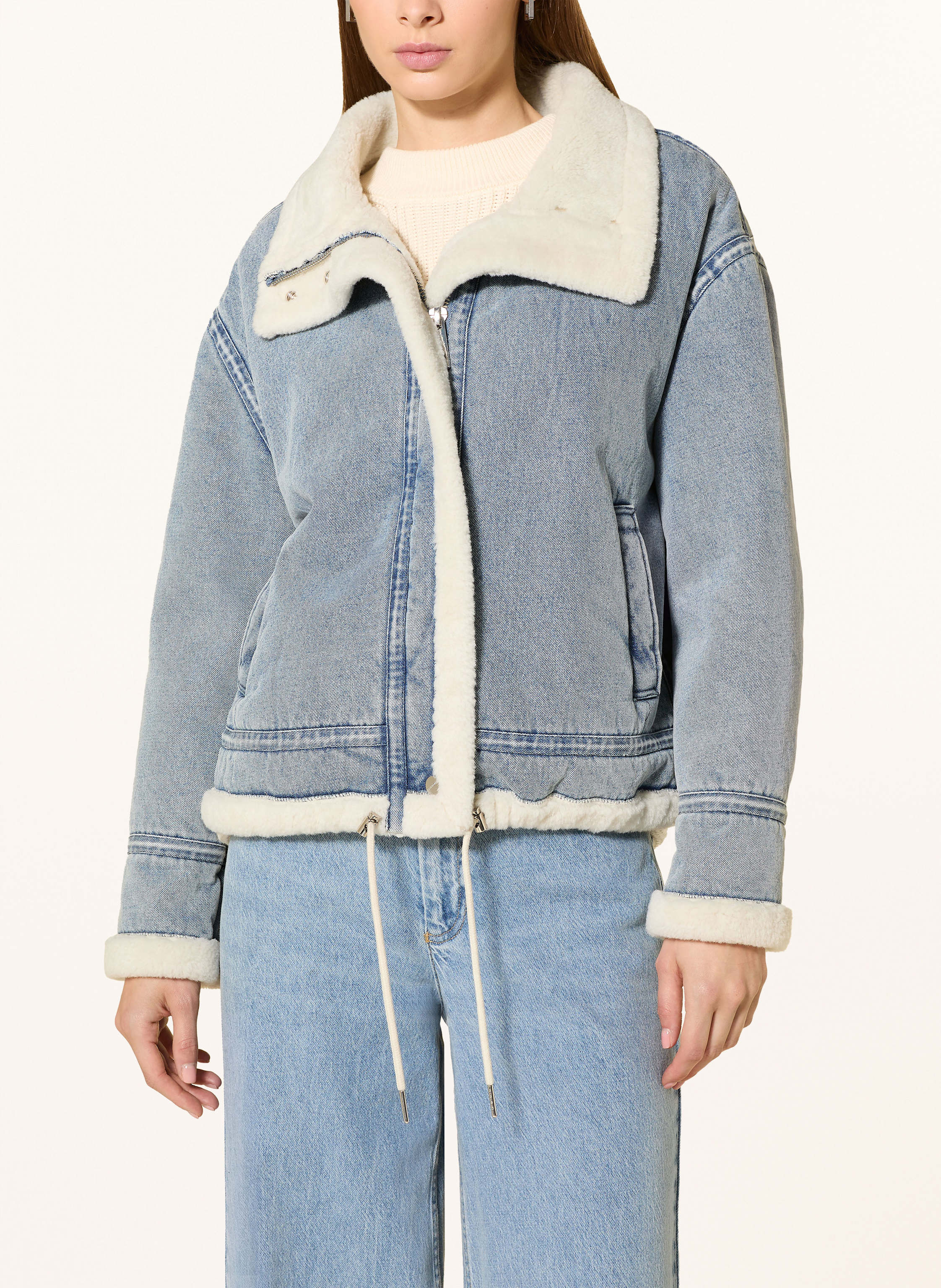 Thumbnail - Rino & Pelle Jacke Beck In Lederoptik Mit Kunstfell blau