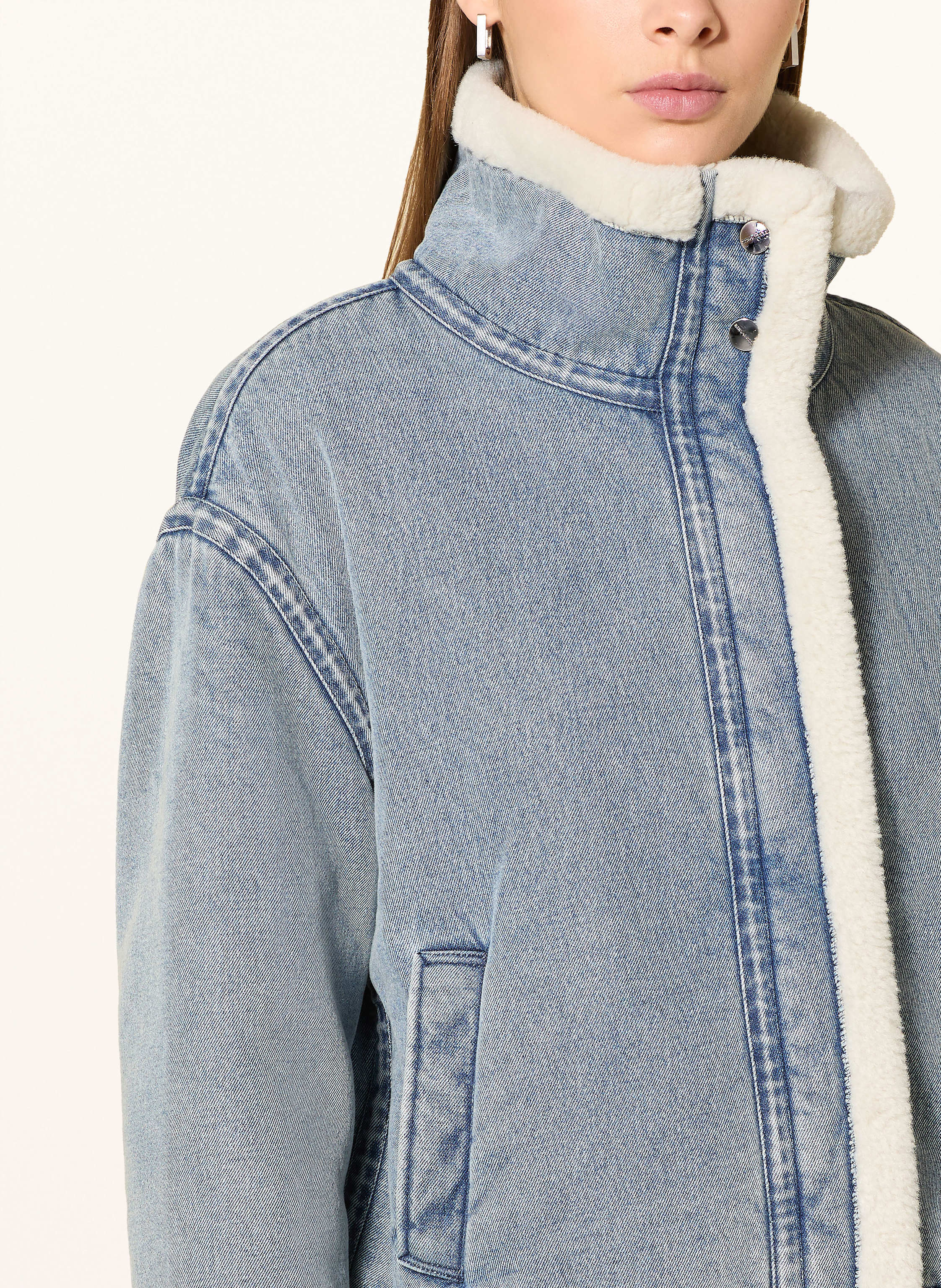 Thumbnail - Rino & Pelle Jacke Beck In Lederoptik Mit Kunstfell blau