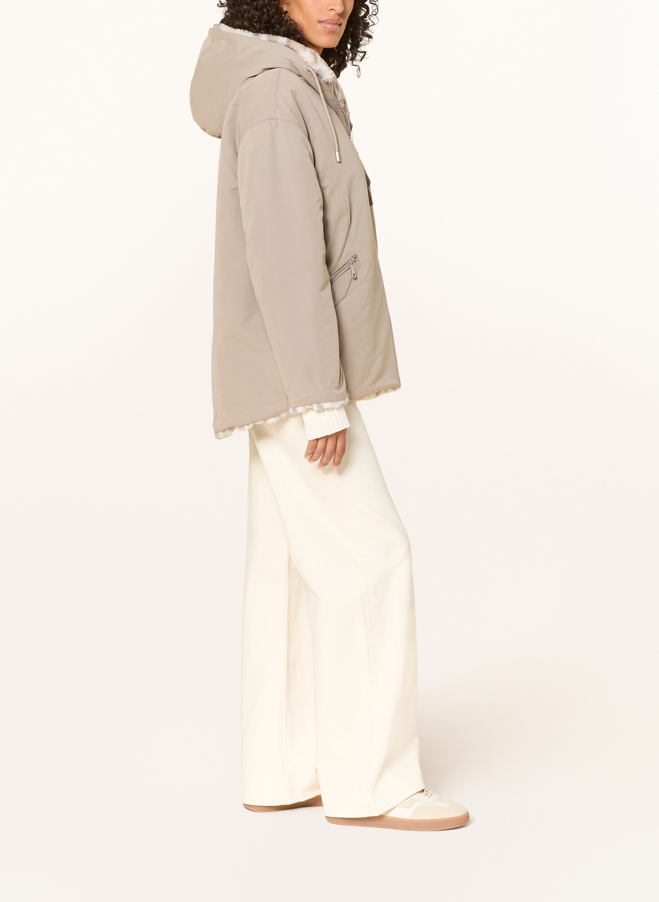 Thumbnail - Rino & Pelle Parka Ines Mit Kunstpelz beige