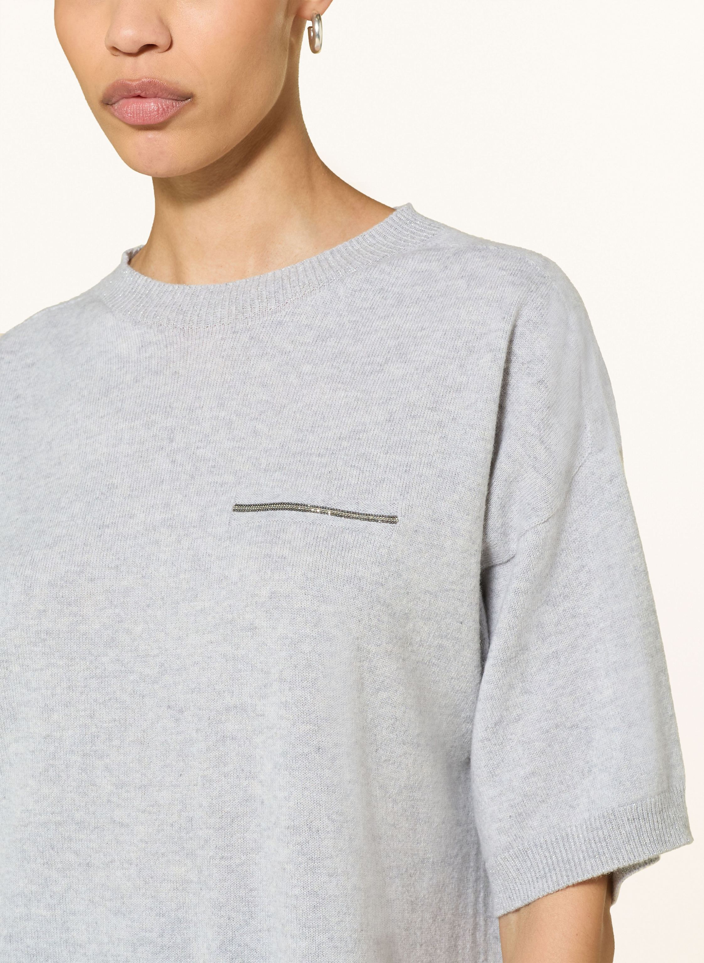 Thumbnail - Peserico Cashmere-Pullover Mit Schmucksteinen grau