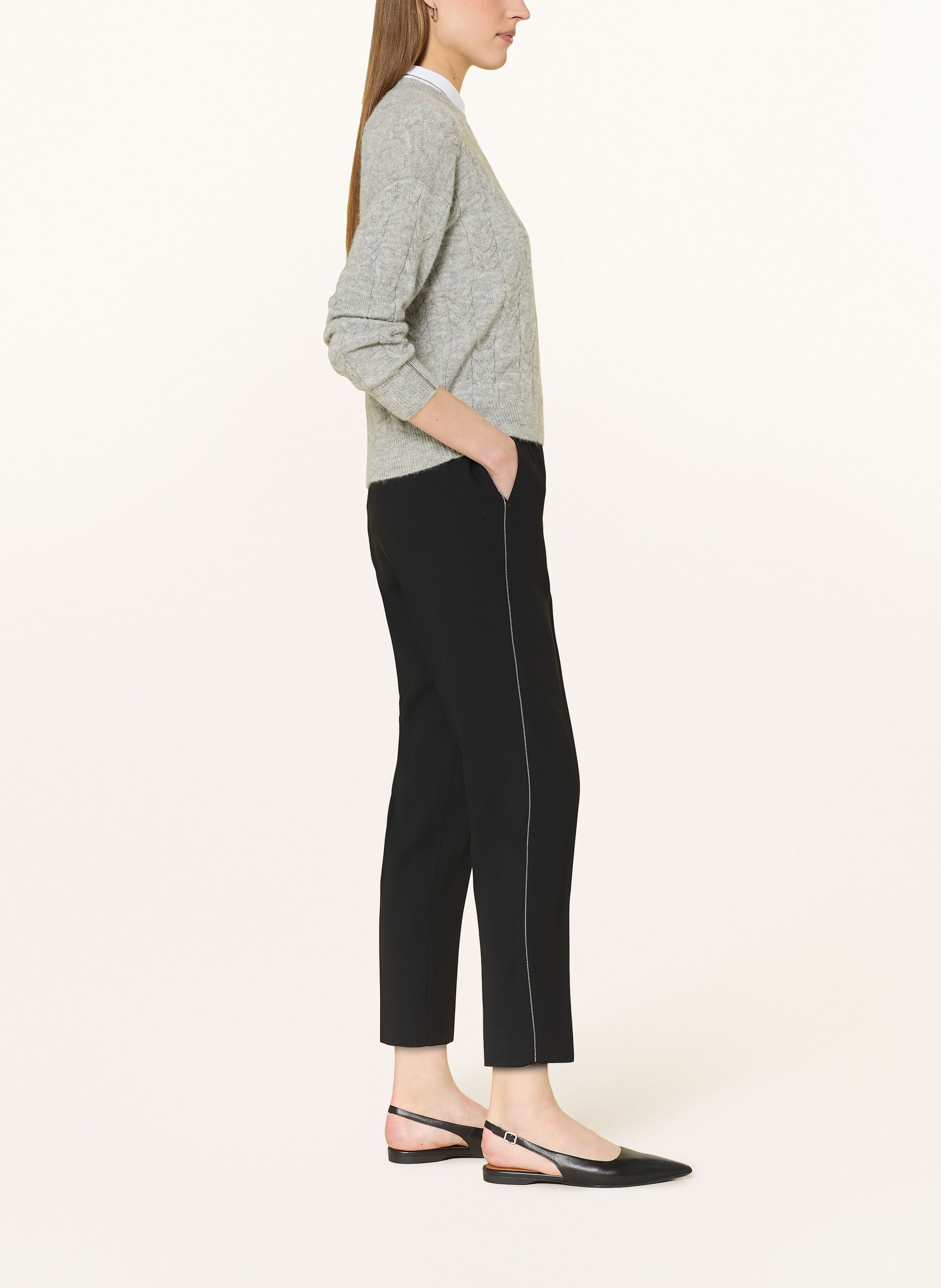 Thumbnail - Peserico Hose Im Jogging-Stil Mit Schmucksteinen schwarz