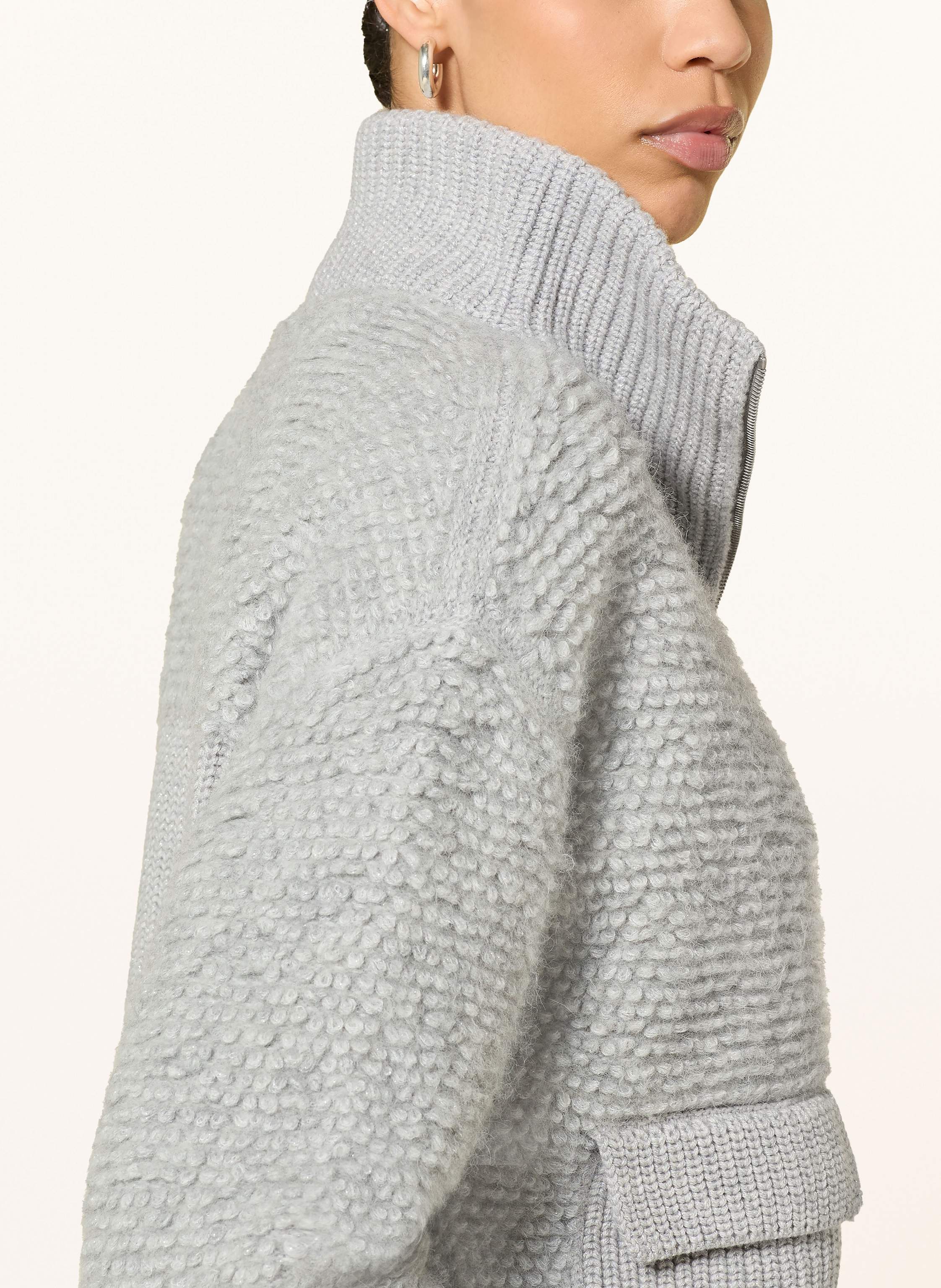 Thumbnail - Peserico Strickjacke Mit Glitzergarn grau