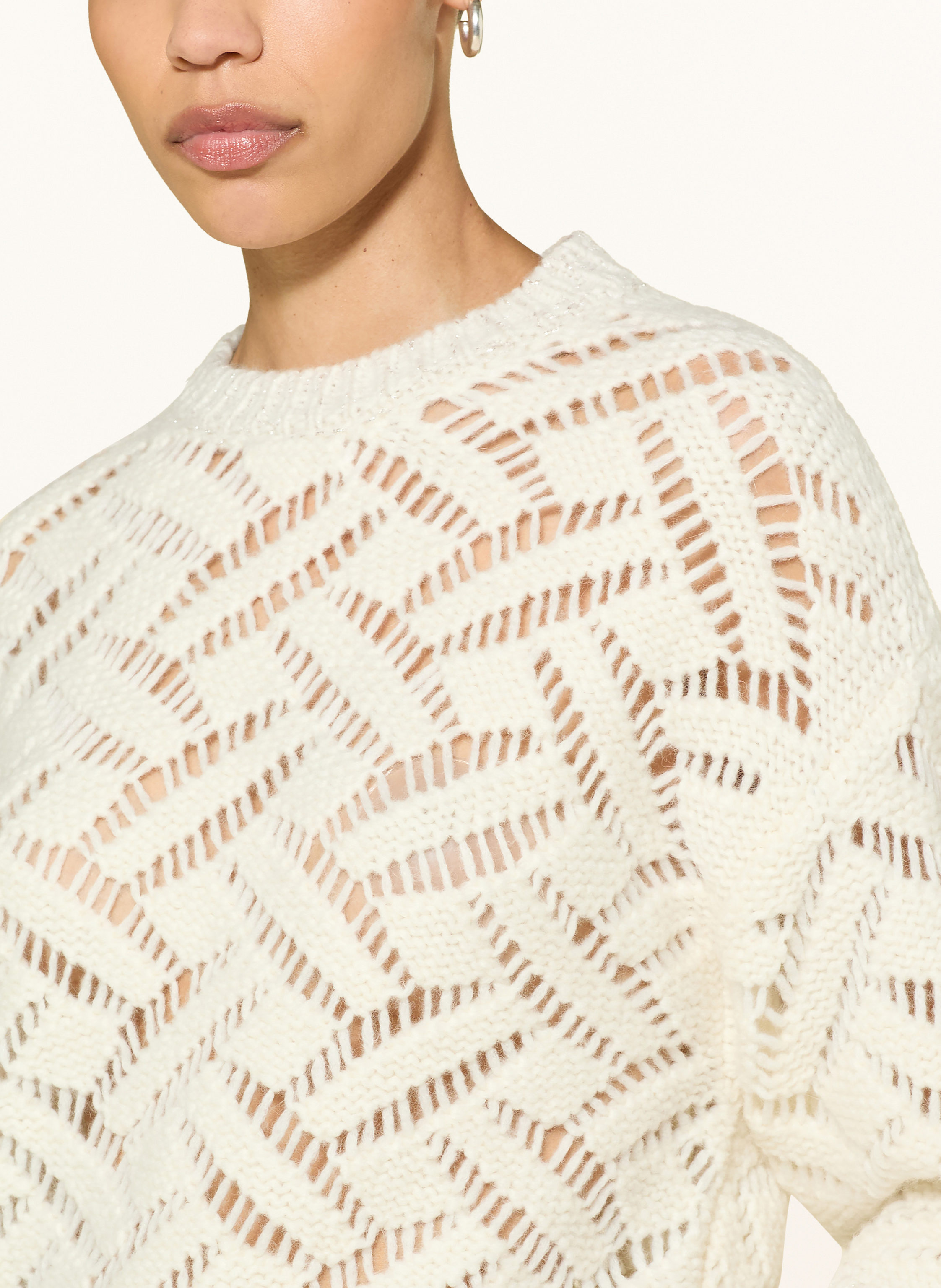 Thumbnail - Peserico Pullover Mit Alpaka Und 3/4-Arm weiss