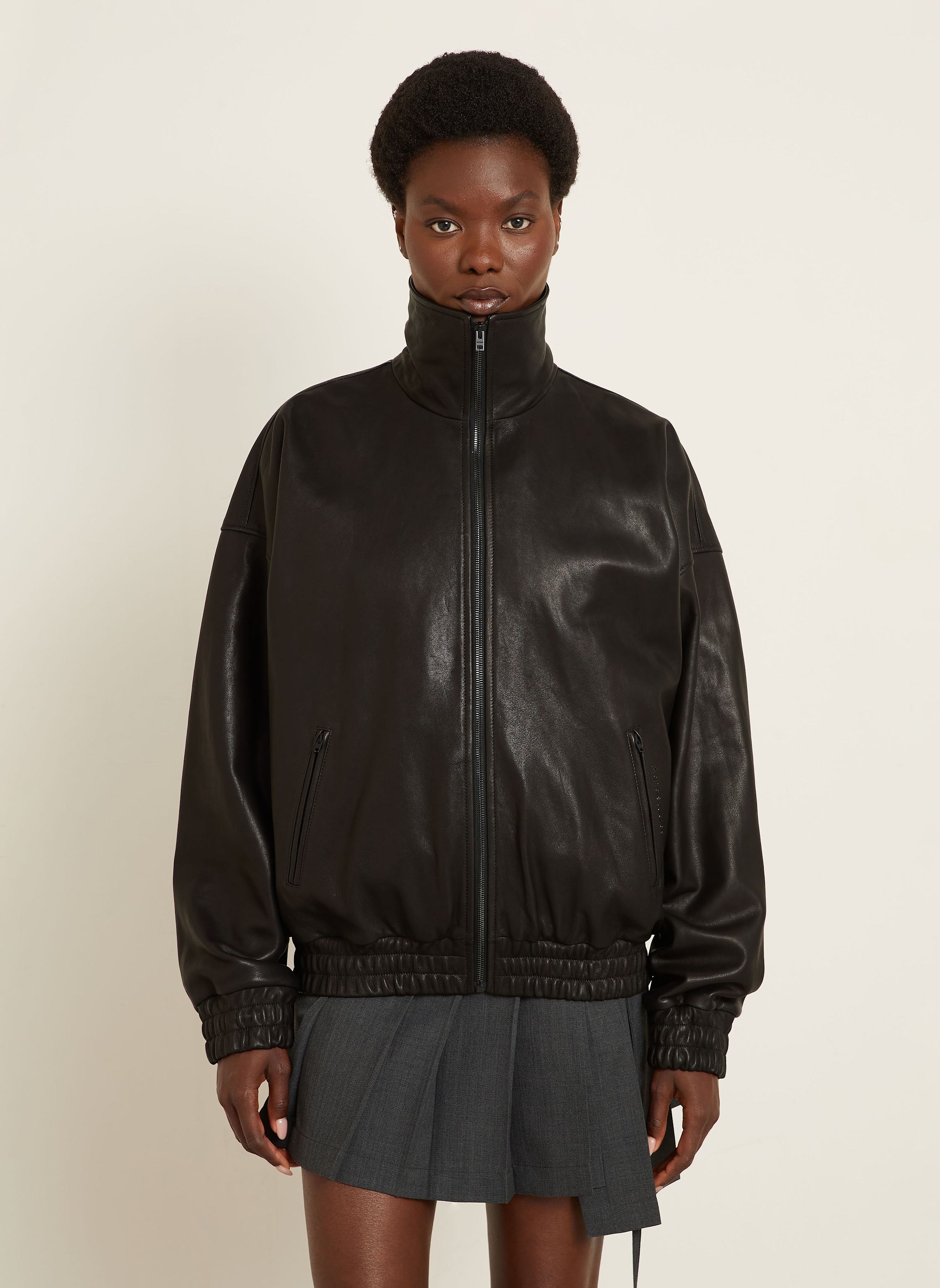 Thumbnail - Acne Studios Lederjacke schwarz