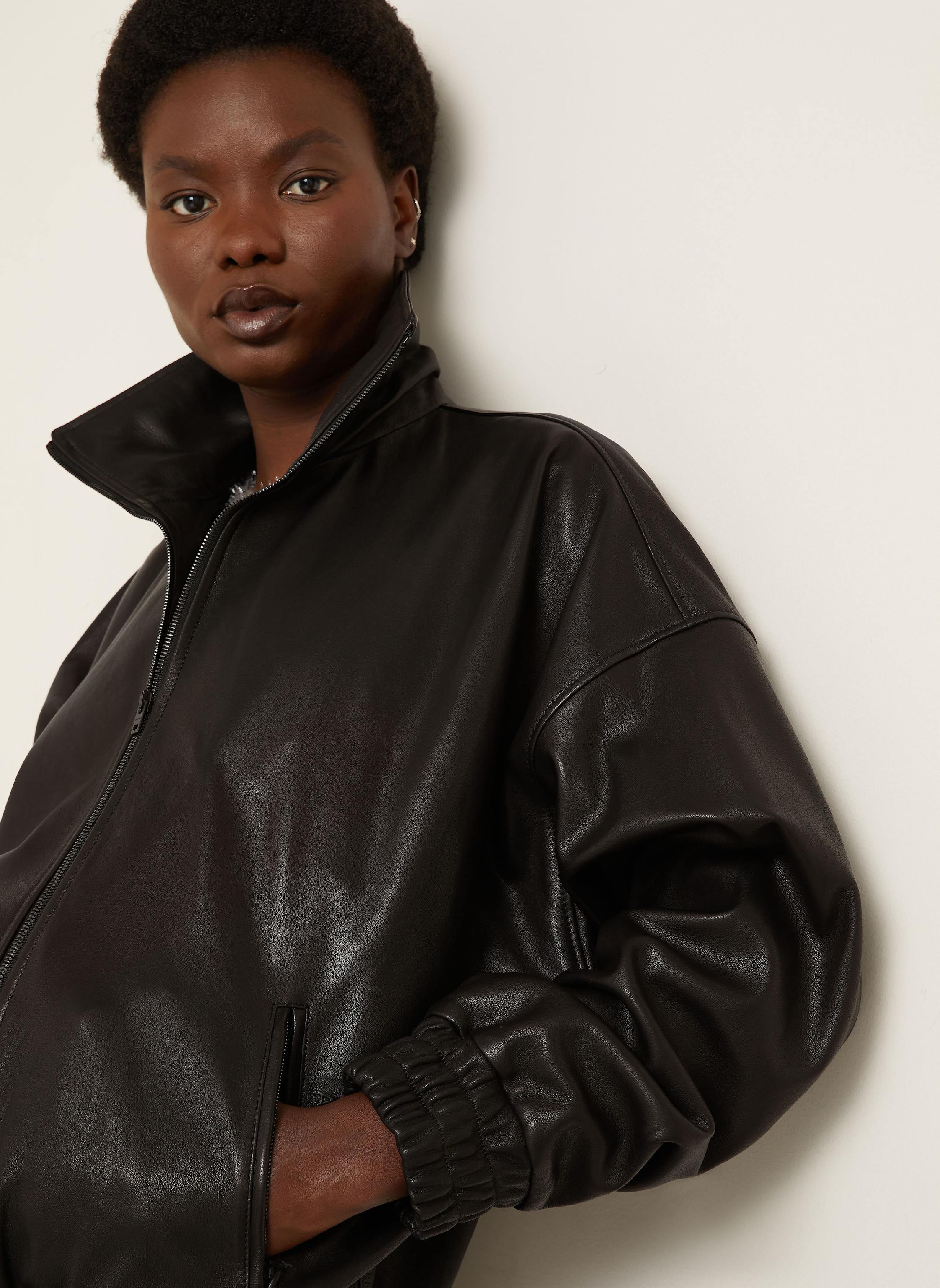Thumbnail - Acne Studios Lederjacke schwarz
