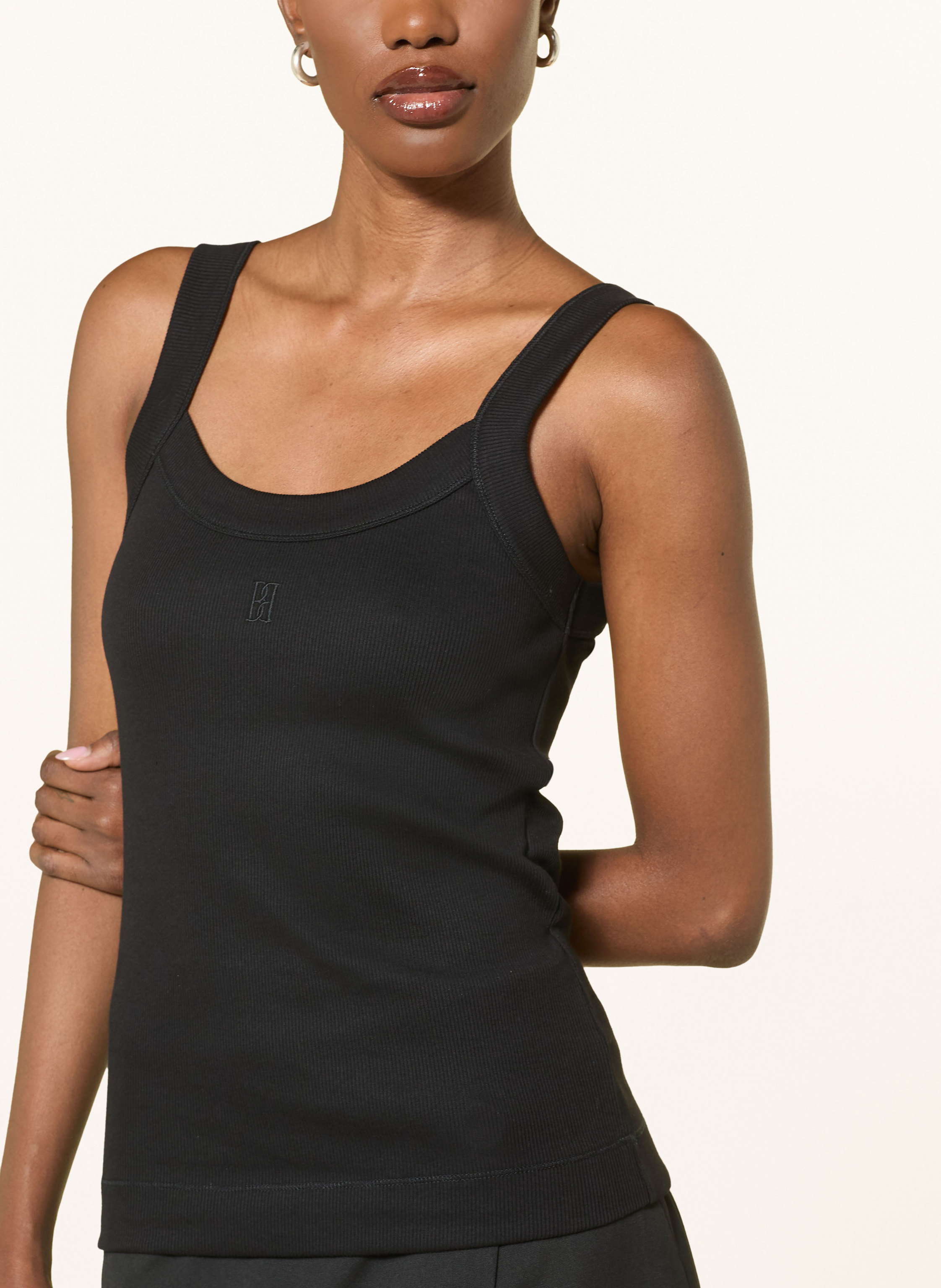 Thumbnail - By Malene Birger Tanktop Frillio schwarz
