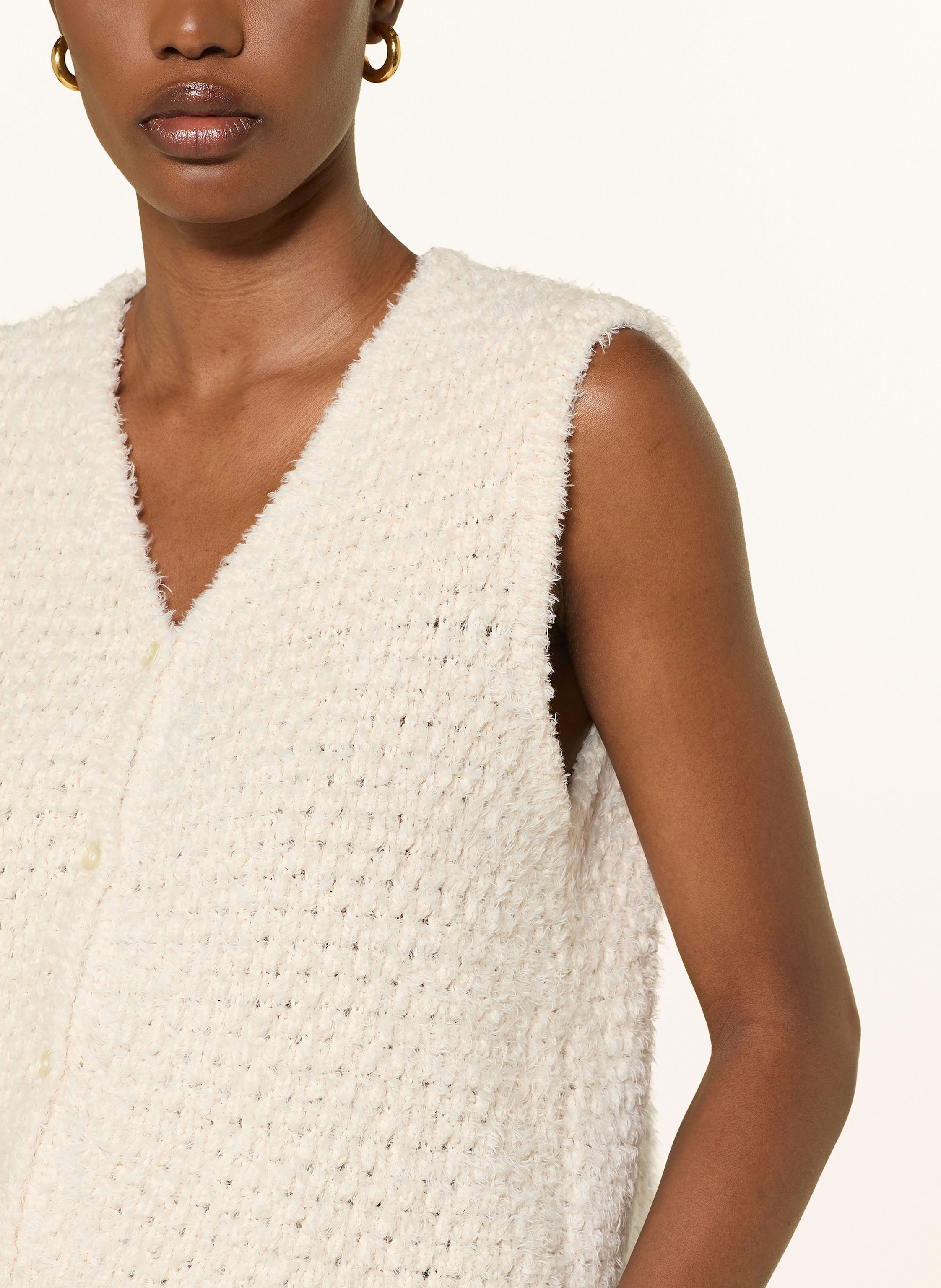 Thumbnail - American Vintage Strickweste Cyanbay beige