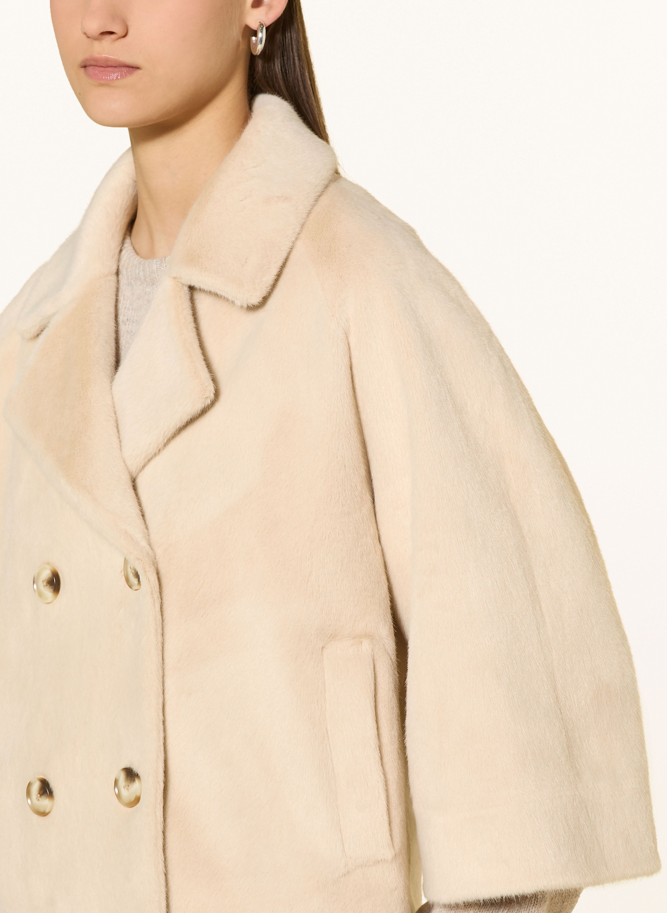 Thumbnail - Mrs & Hugs Kunstpelz-Jacke Mit 3/4-Arm weiss