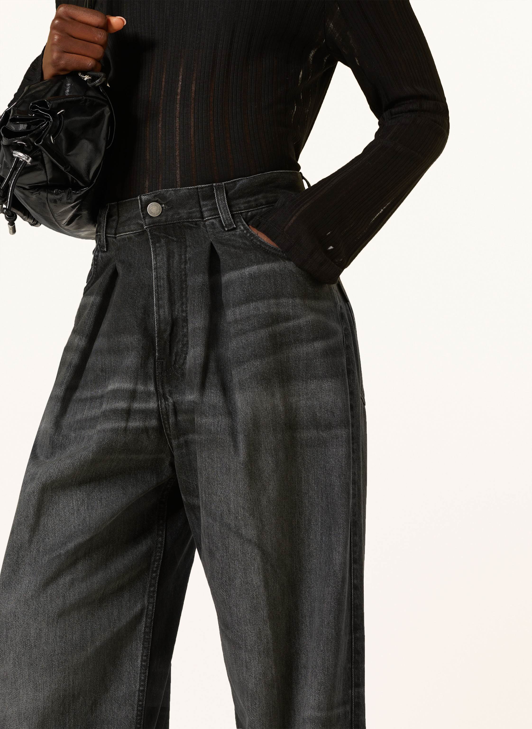Thumbnail - Haikure Wide Leg Jeans Candy schwarz