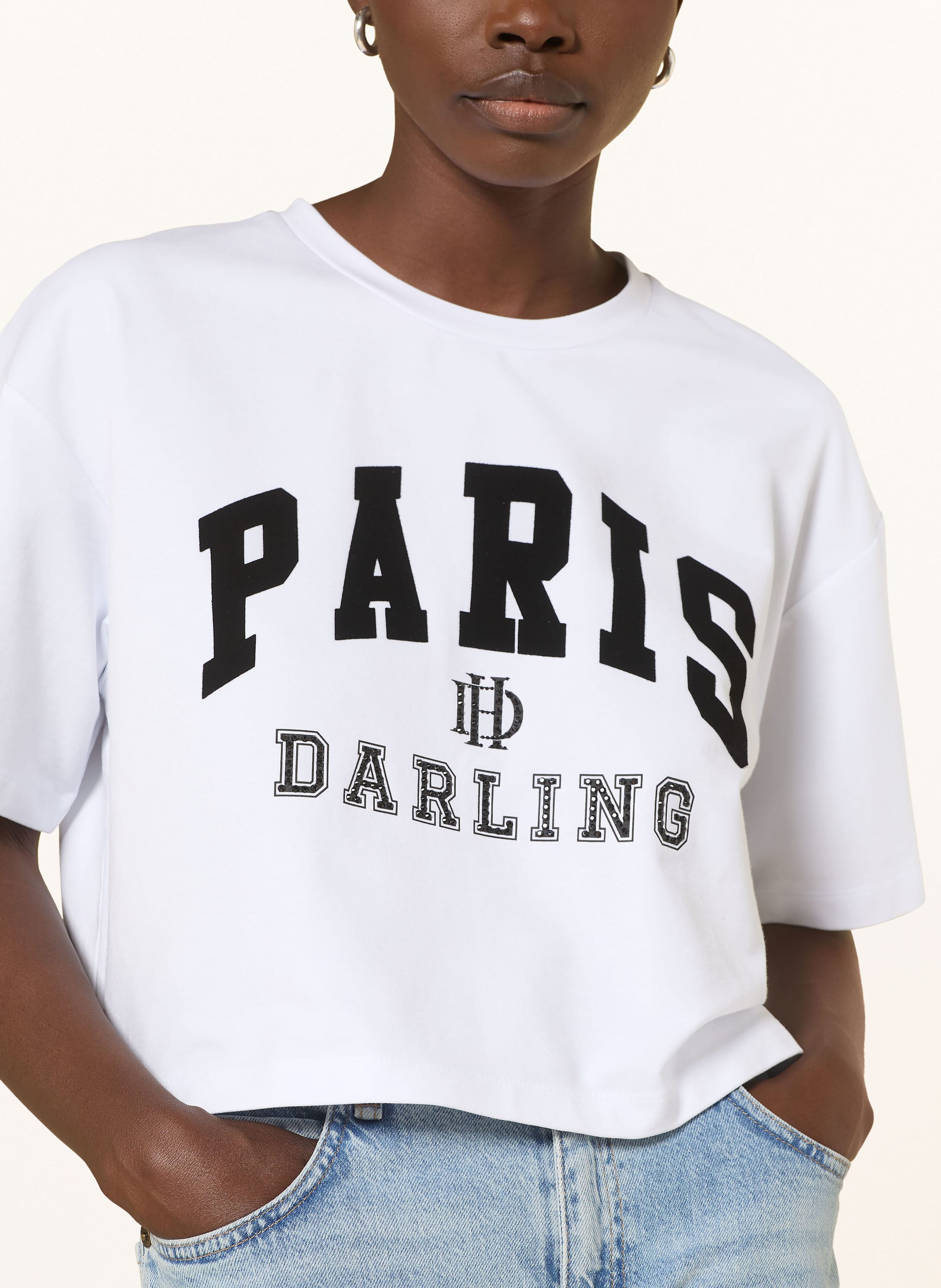 Thumbnail - Darling Harbour T-Shirt Mit Schmucksteinen weiss