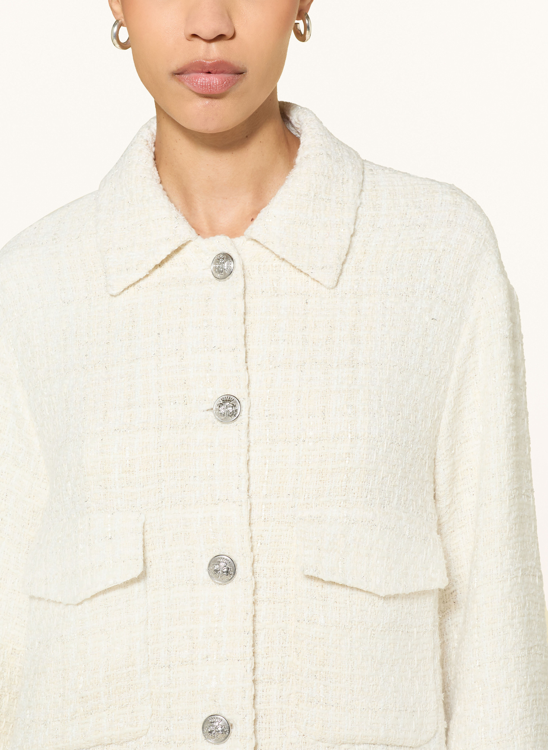Thumbnail - Lilienfels Tweed-Jacke Mit Glitzergarn weiss