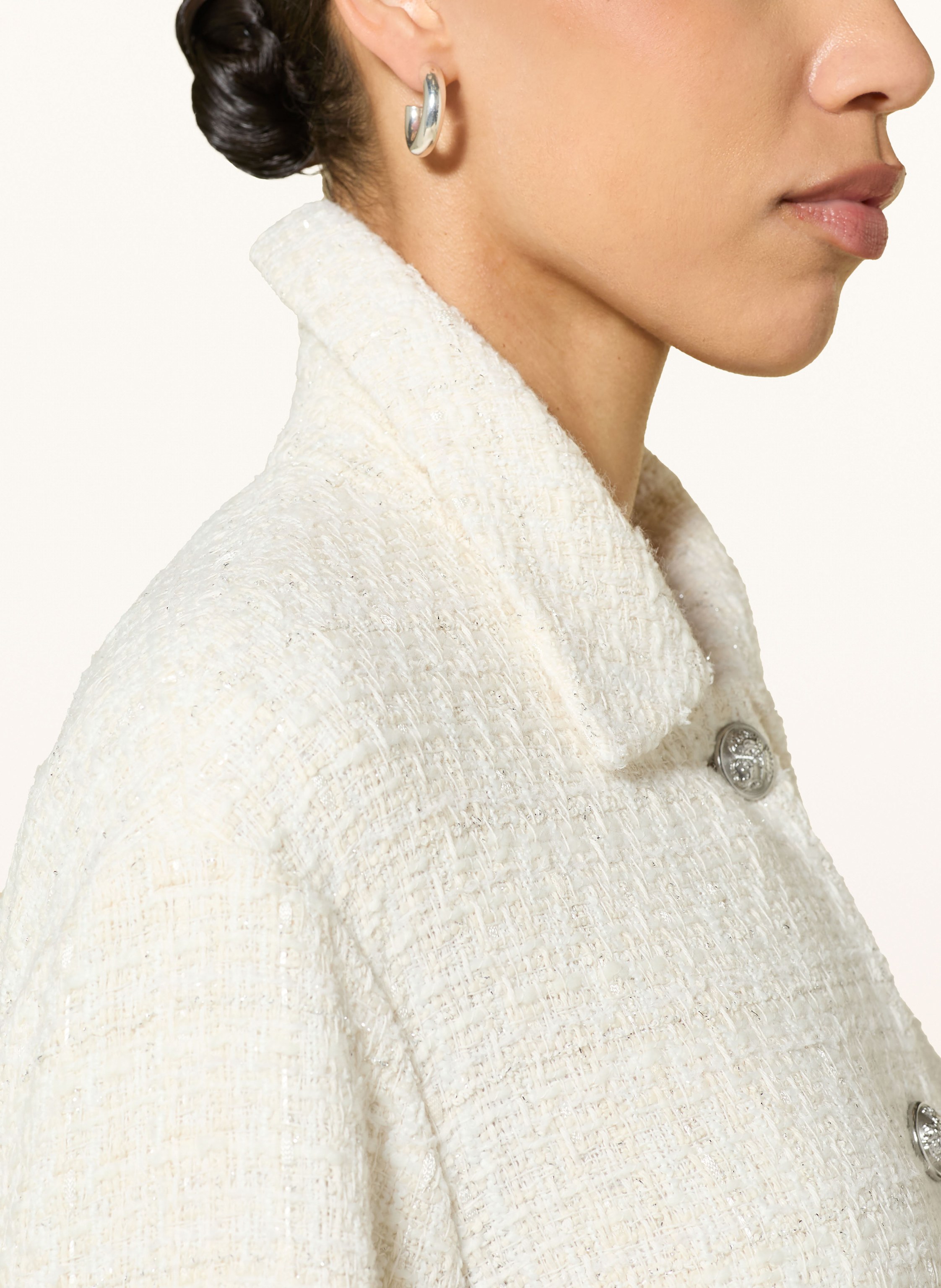 Thumbnail - Lilienfels Tweed-Jacke Mit Glitzergarn weiss