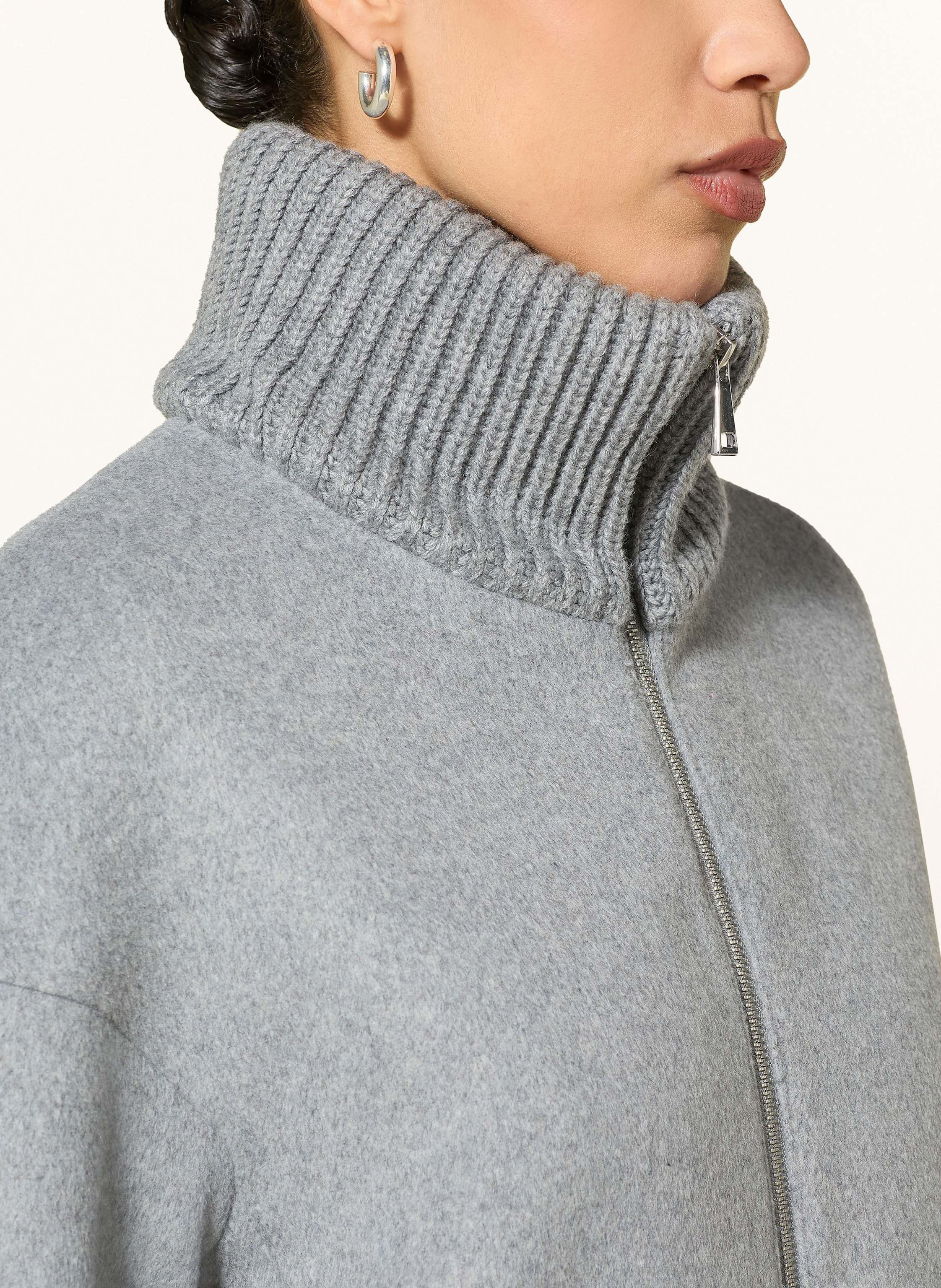 Thumbnail - Lilienfels Mantel Im Materialmix grau