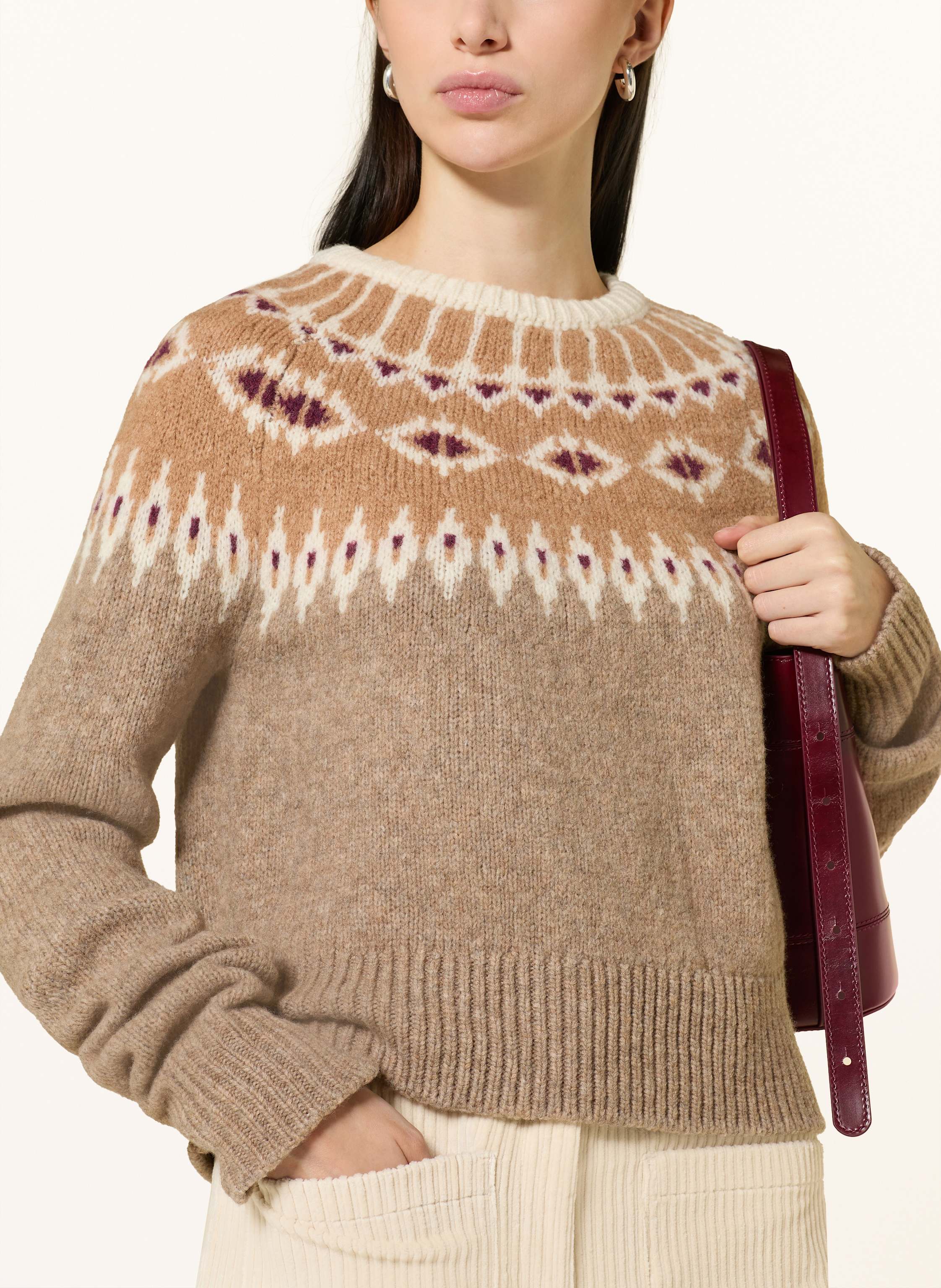 Thumbnail - Sosue Pullover Aus Merinowolle beige