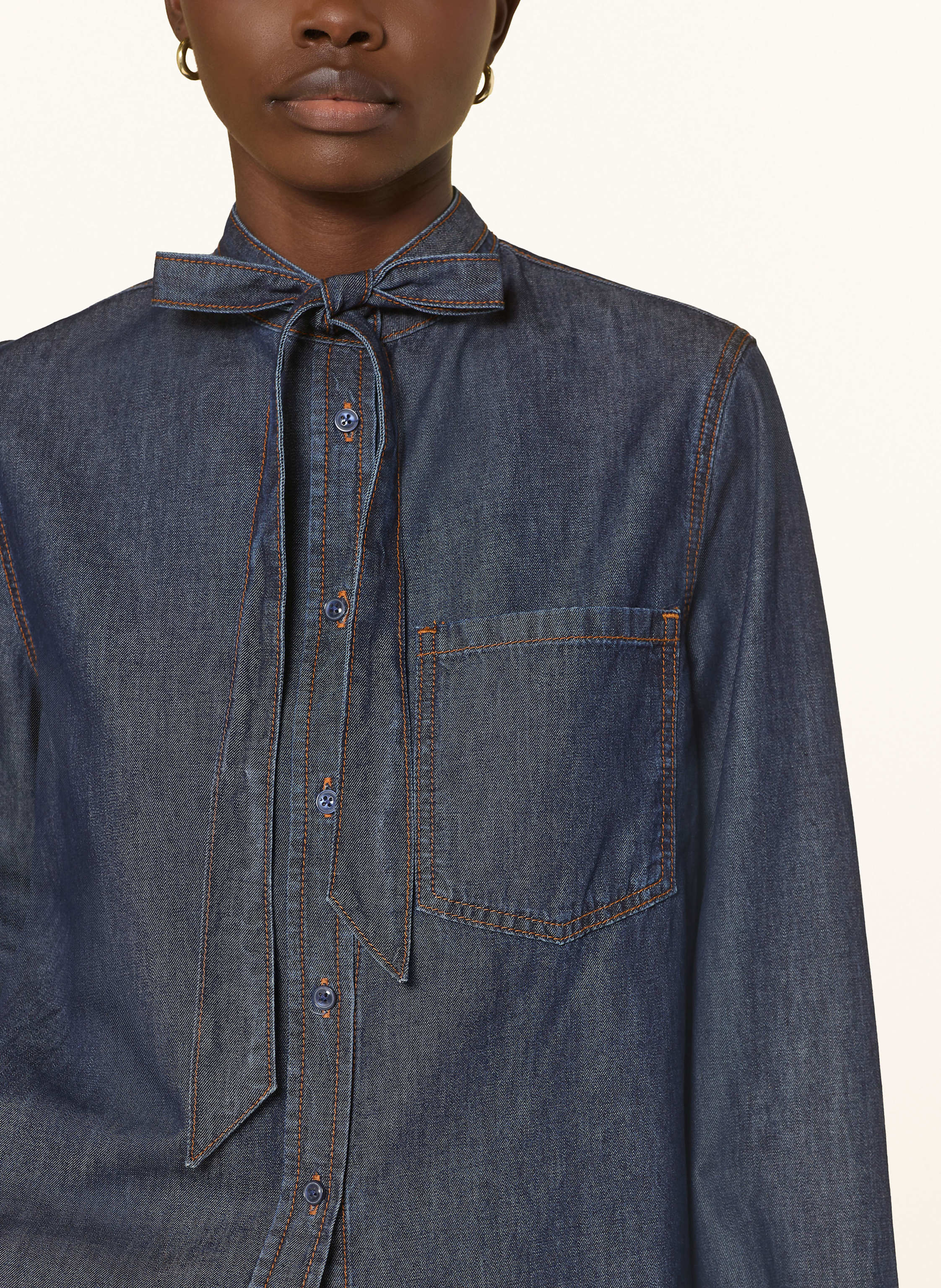 Thumbnail - Darling Harbour Jeansbluse Mit Schluppe blau