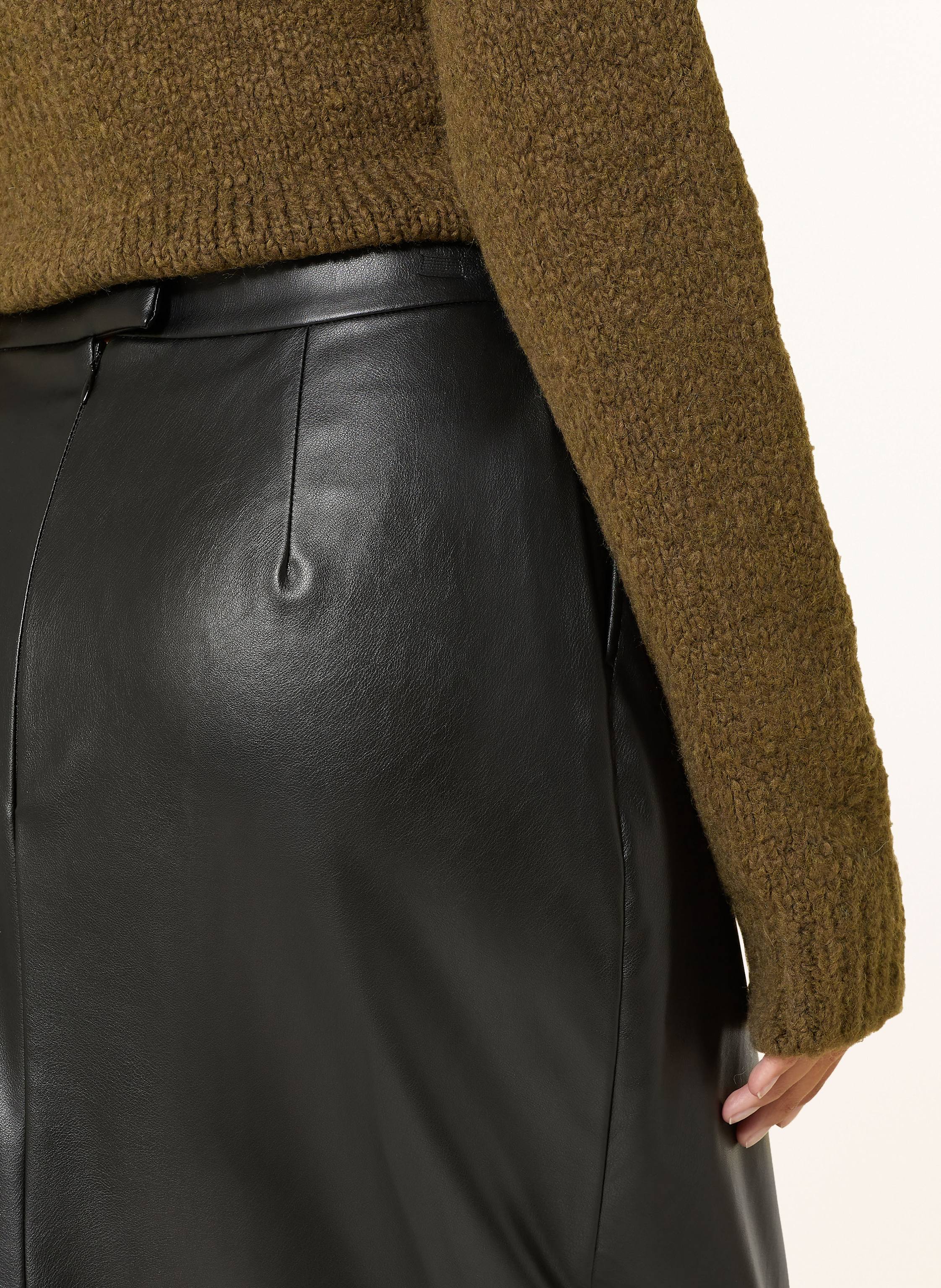 Thumbnail - Milano Italy Lederrock In Wickeloptik schwarz