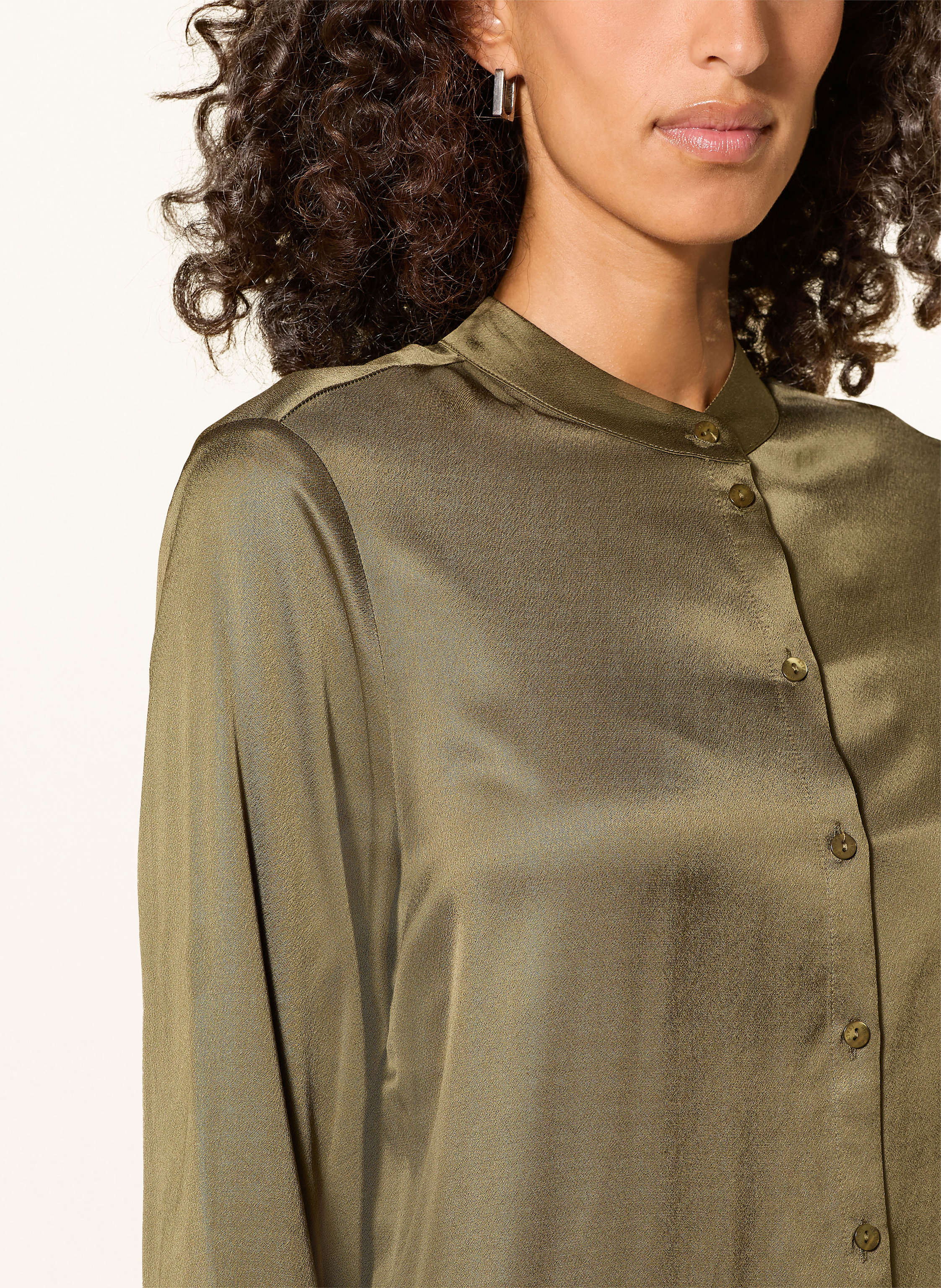 Thumbnail - Milano Italy Satinbluse Mit Abnehmbarer Schluppe gruen