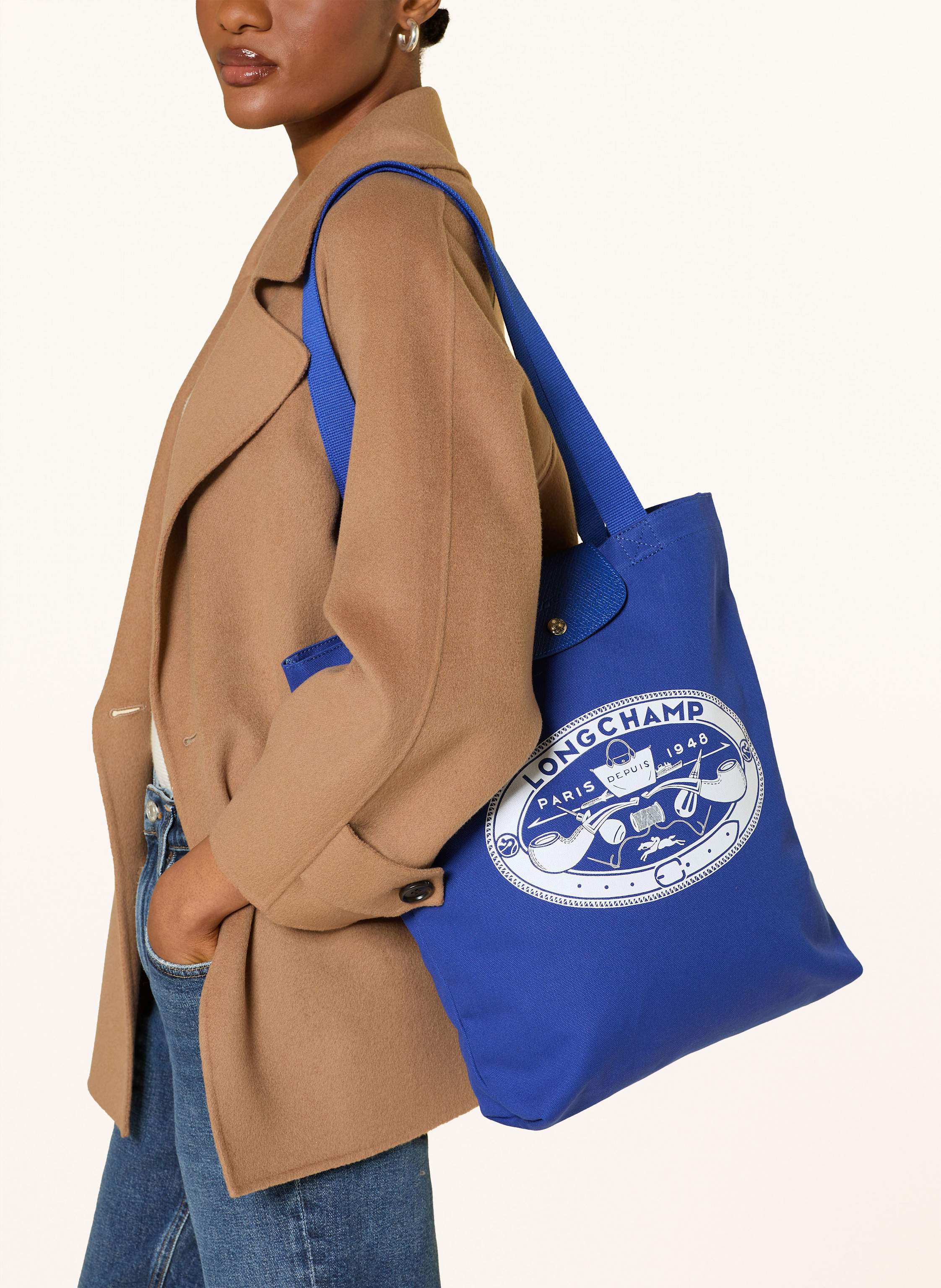 Thumbnail - Longchamp Shopper Le Pliage Medium blau