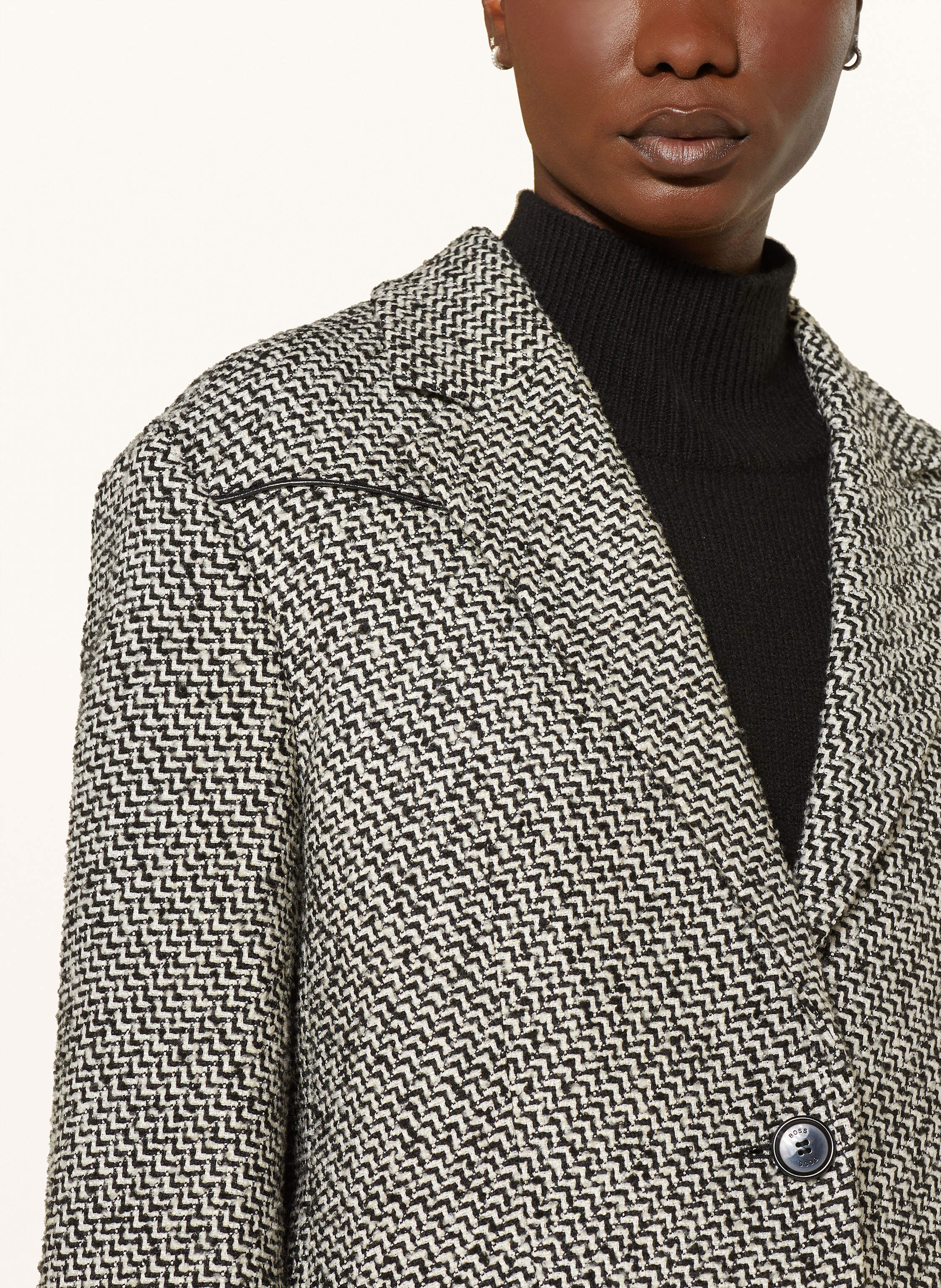 Thumbnail - Boss Longblazer Jasata Aus Bouclé schwarz