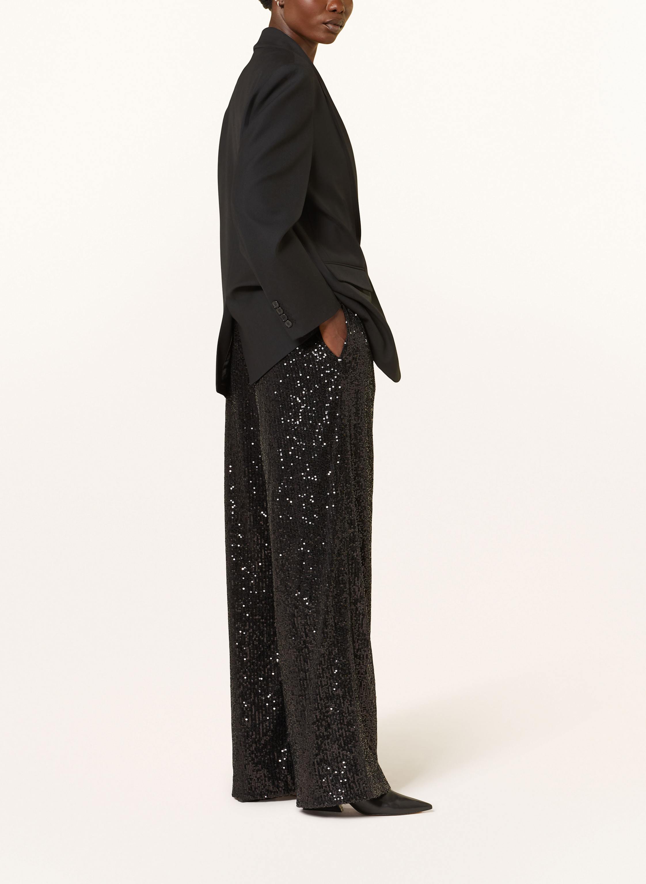 Thumbnail - Boss Marlenehose Tilloi Mit Pailletten schwarz