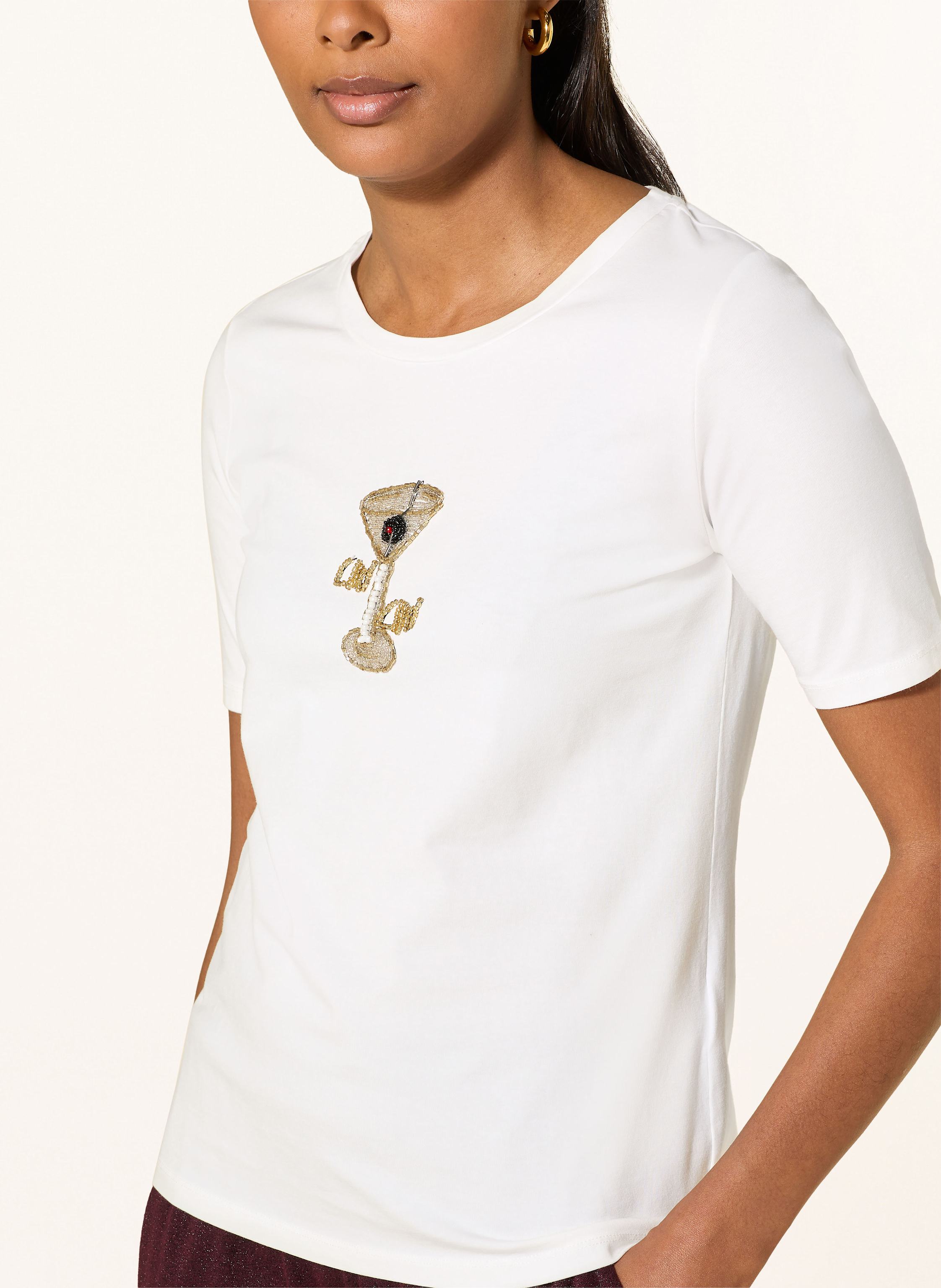 Thumbnail - Marc Aurel T-Shirt Mit Schmucksteinen weiss