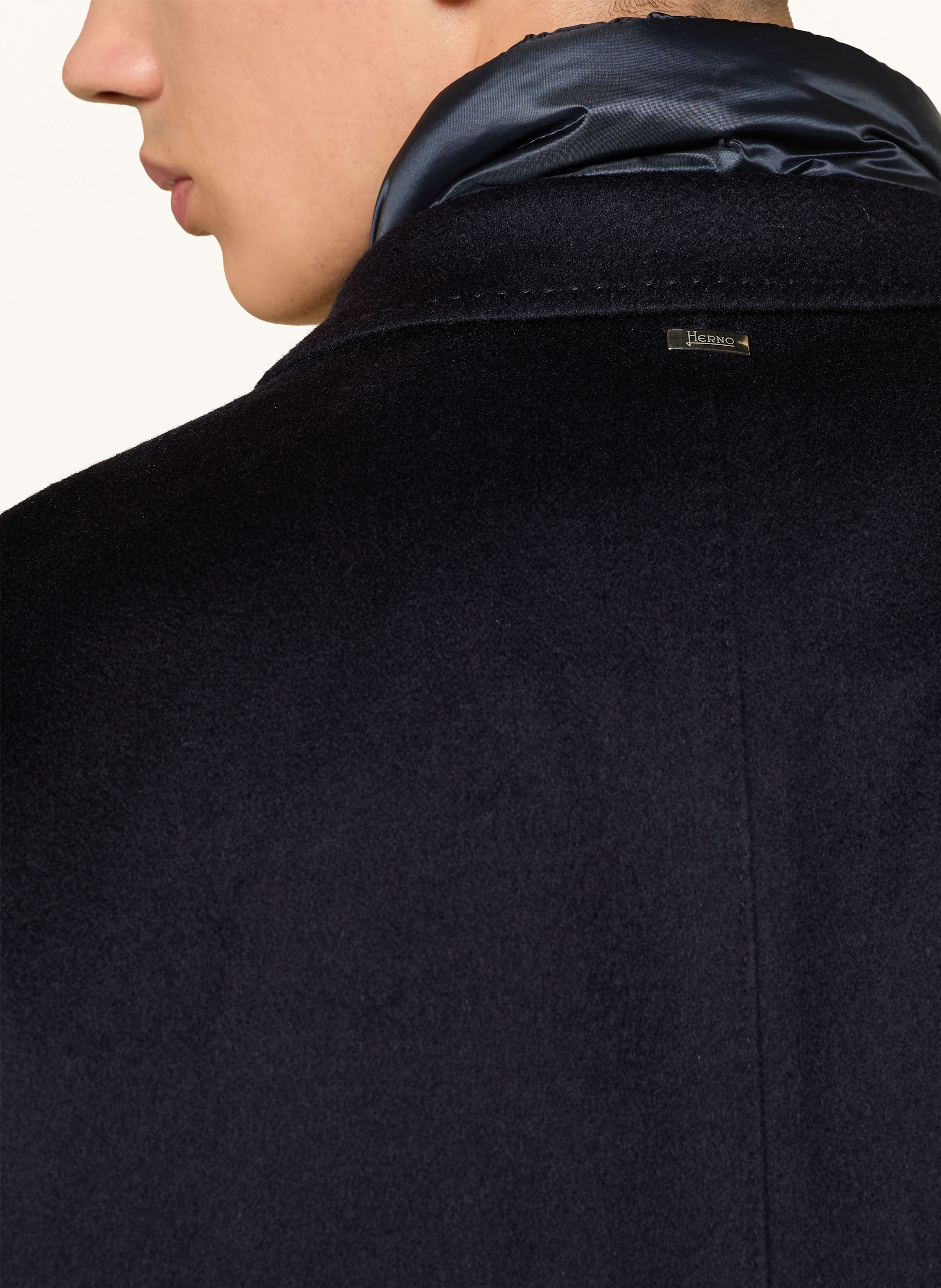 Thumbnail - Herno Cashmere-Mantel Mit Herausnehmbarer Blende blau