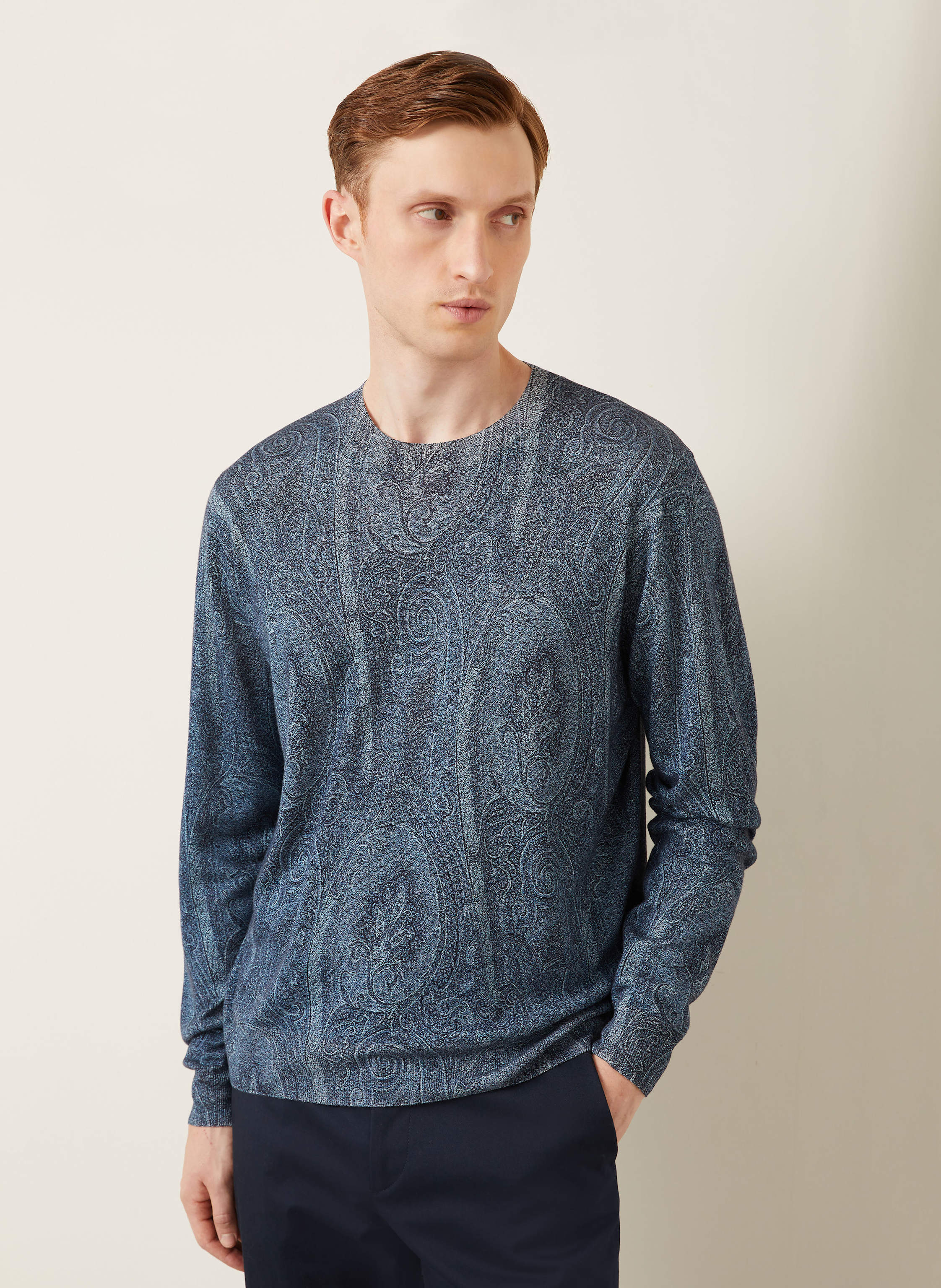 Thumbnail - Etro Longsleeve Mit Seide Und Cashmere blau