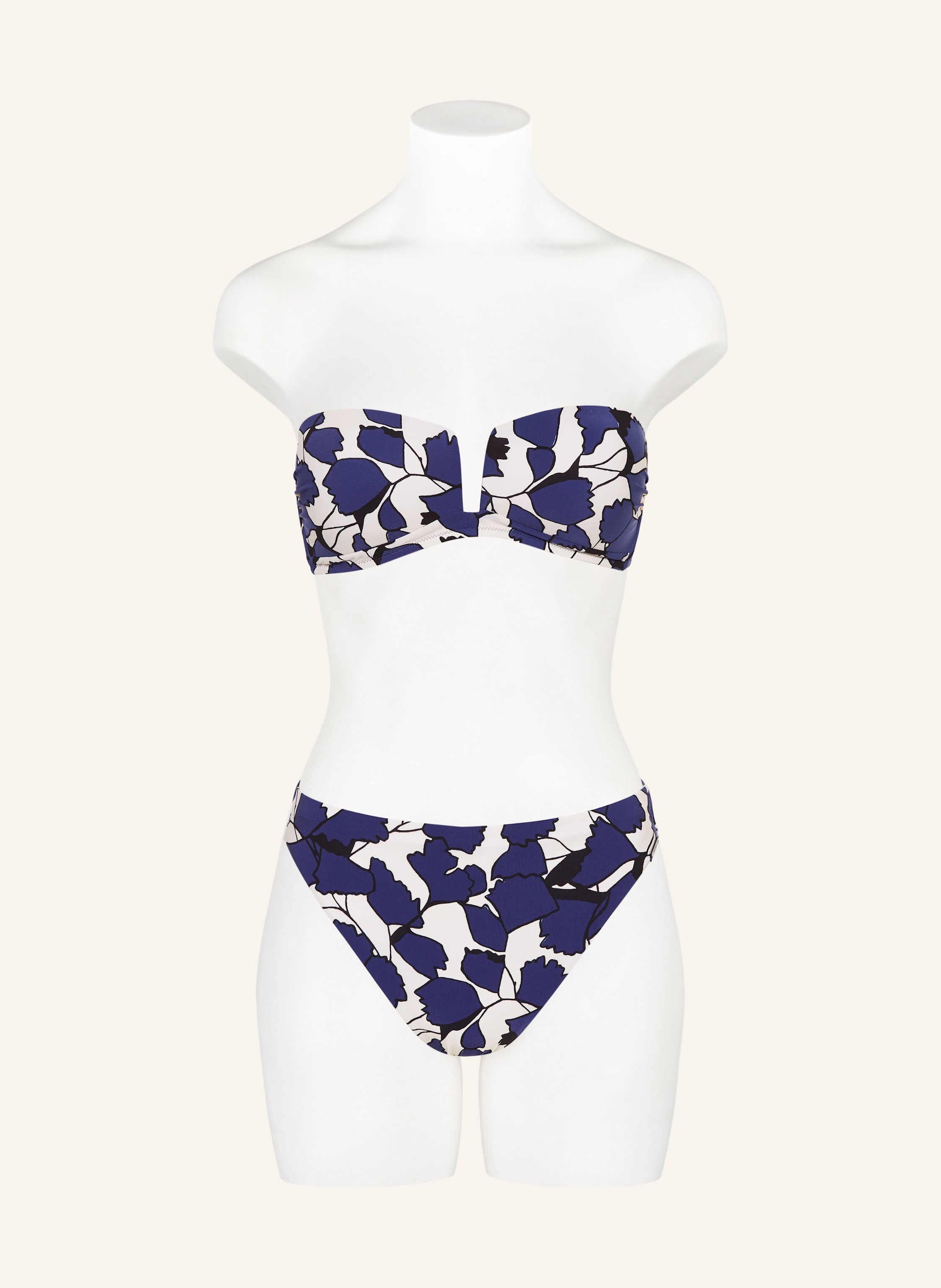 Thumbnail - Maryan Mehlhorn Bandeau-Bikini-Top Blue Leaves blau