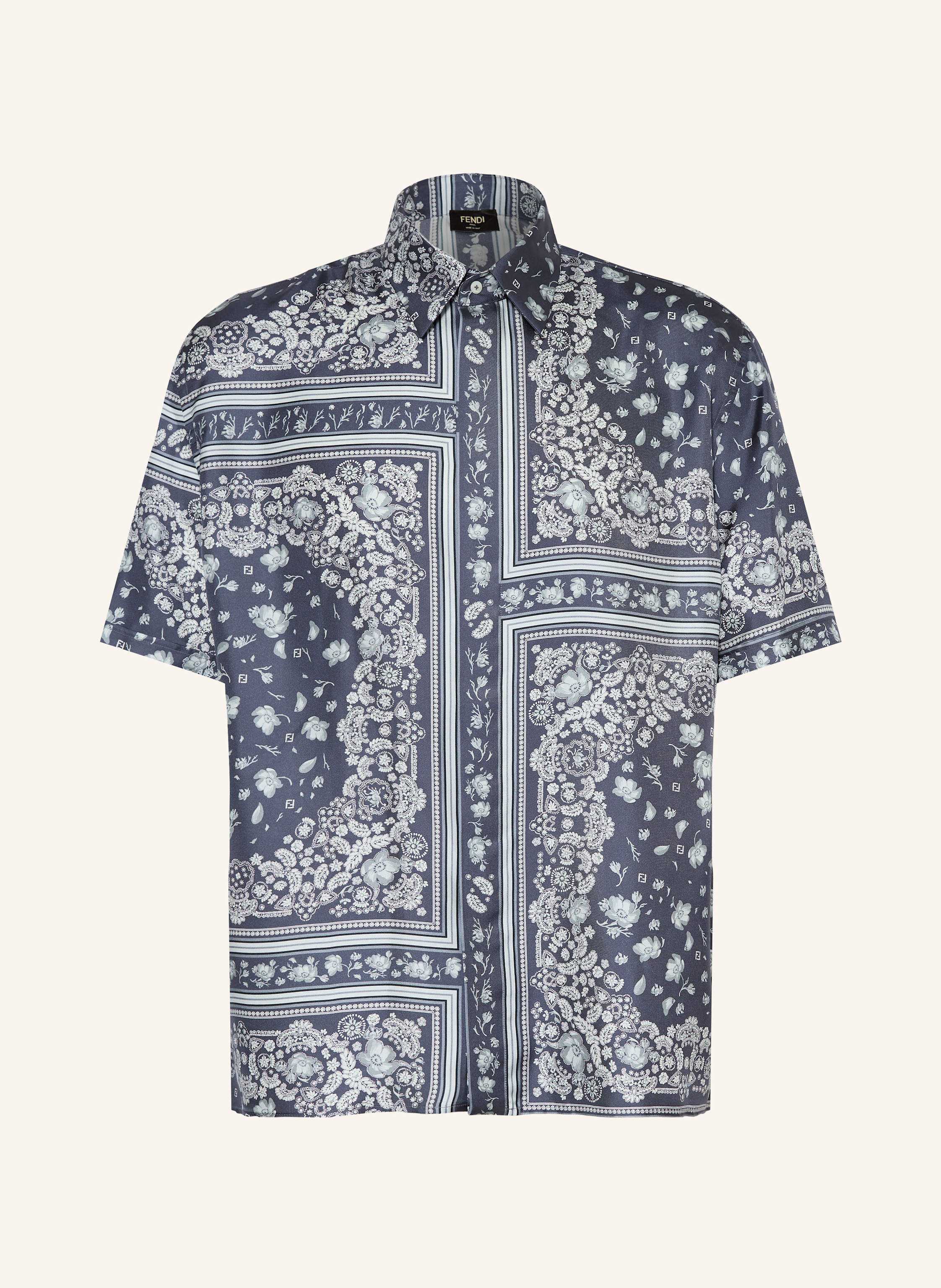 Fendi Fendi Resorthemd Relaxed Fit Aus Seide blau in DUNKELBLAU / BLAUGRAU / HELLBLAU
