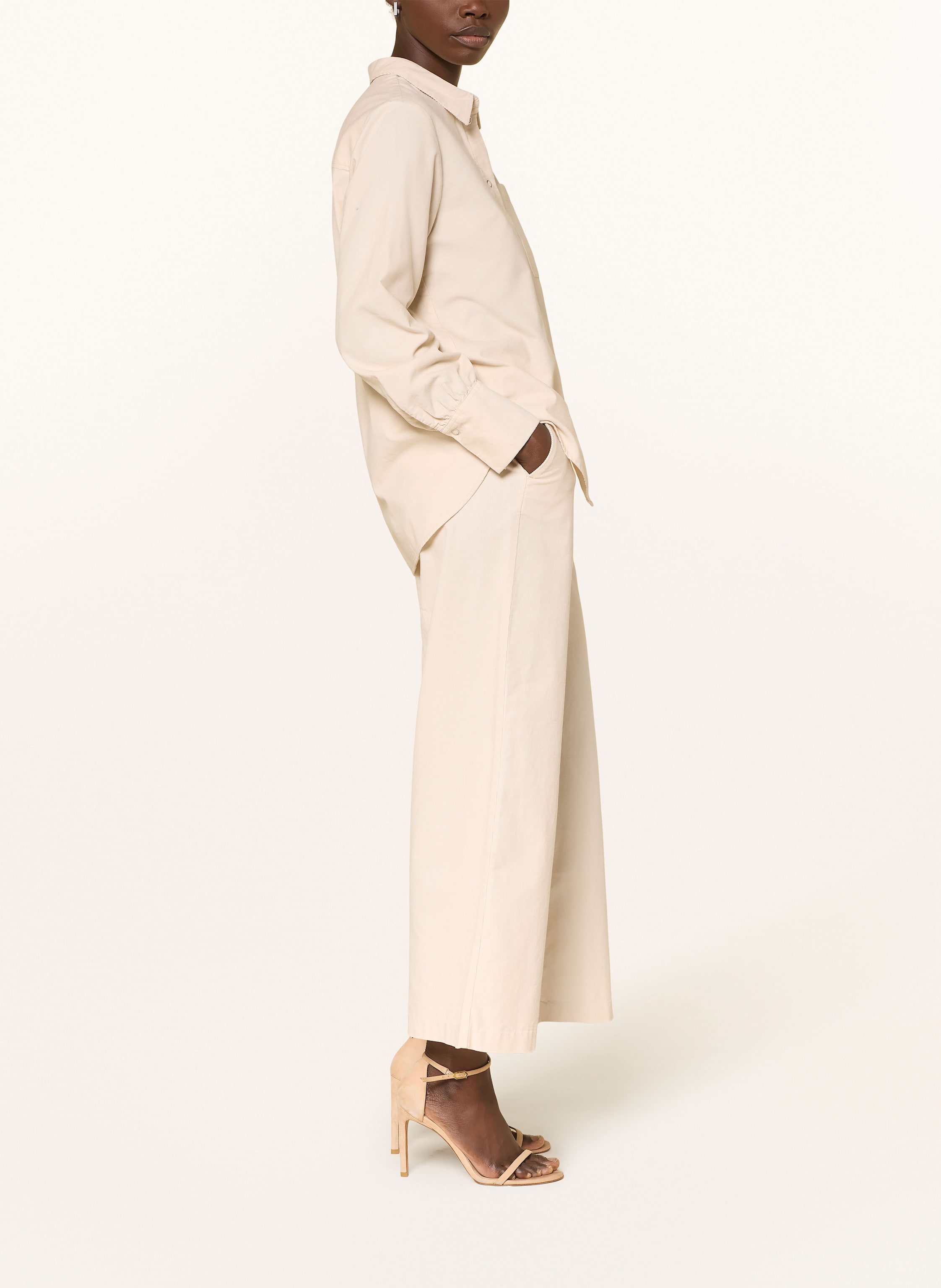 Thumbnail - Comma Casual Identity Marlenehose Aus Cord beige