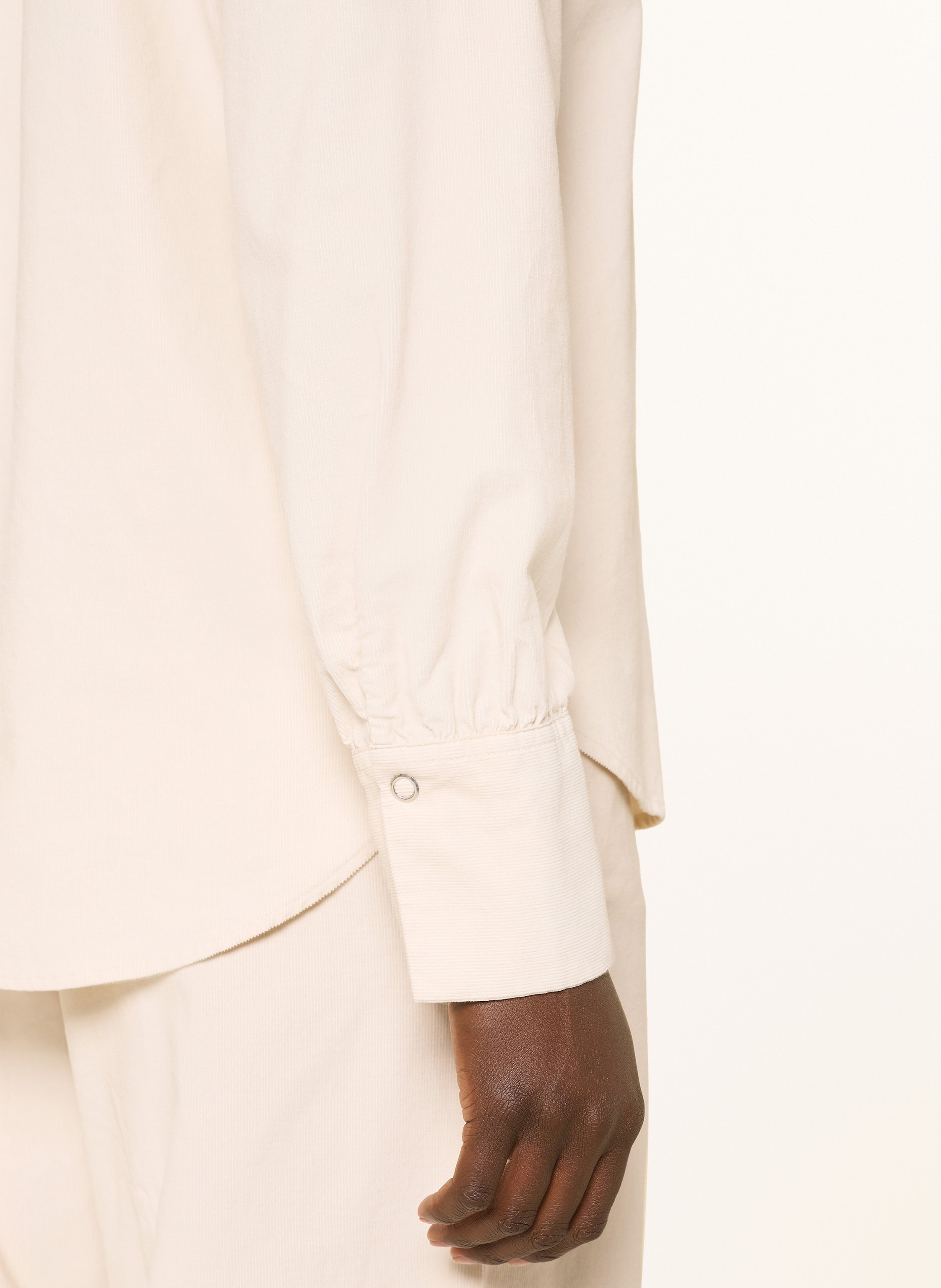 Thumbnail - Comma Casual Identity Hemdbluse Aus Cord Mit Rüschen beige