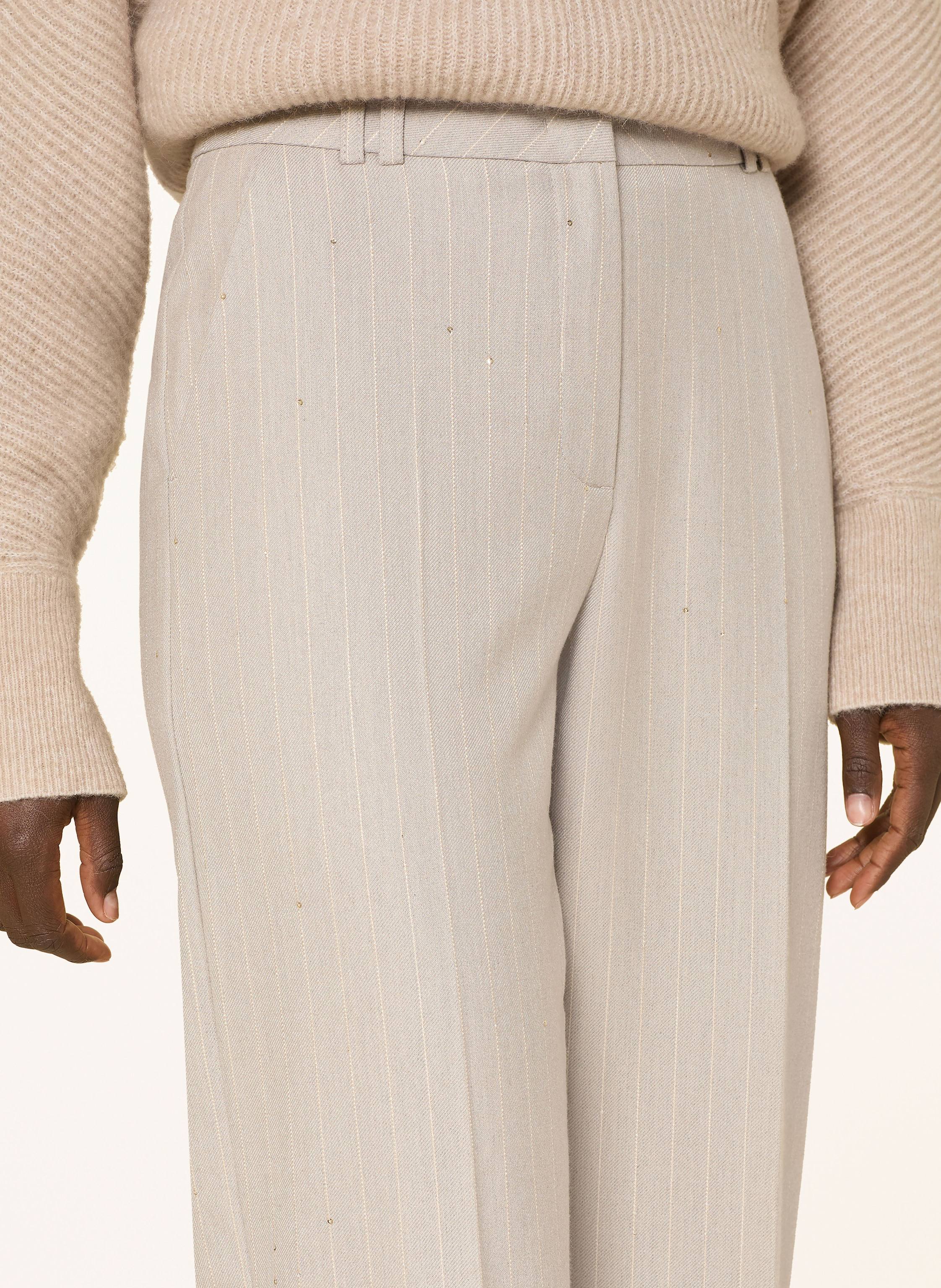 Thumbnail - Comma Marlenehose Mit Pailletten beige