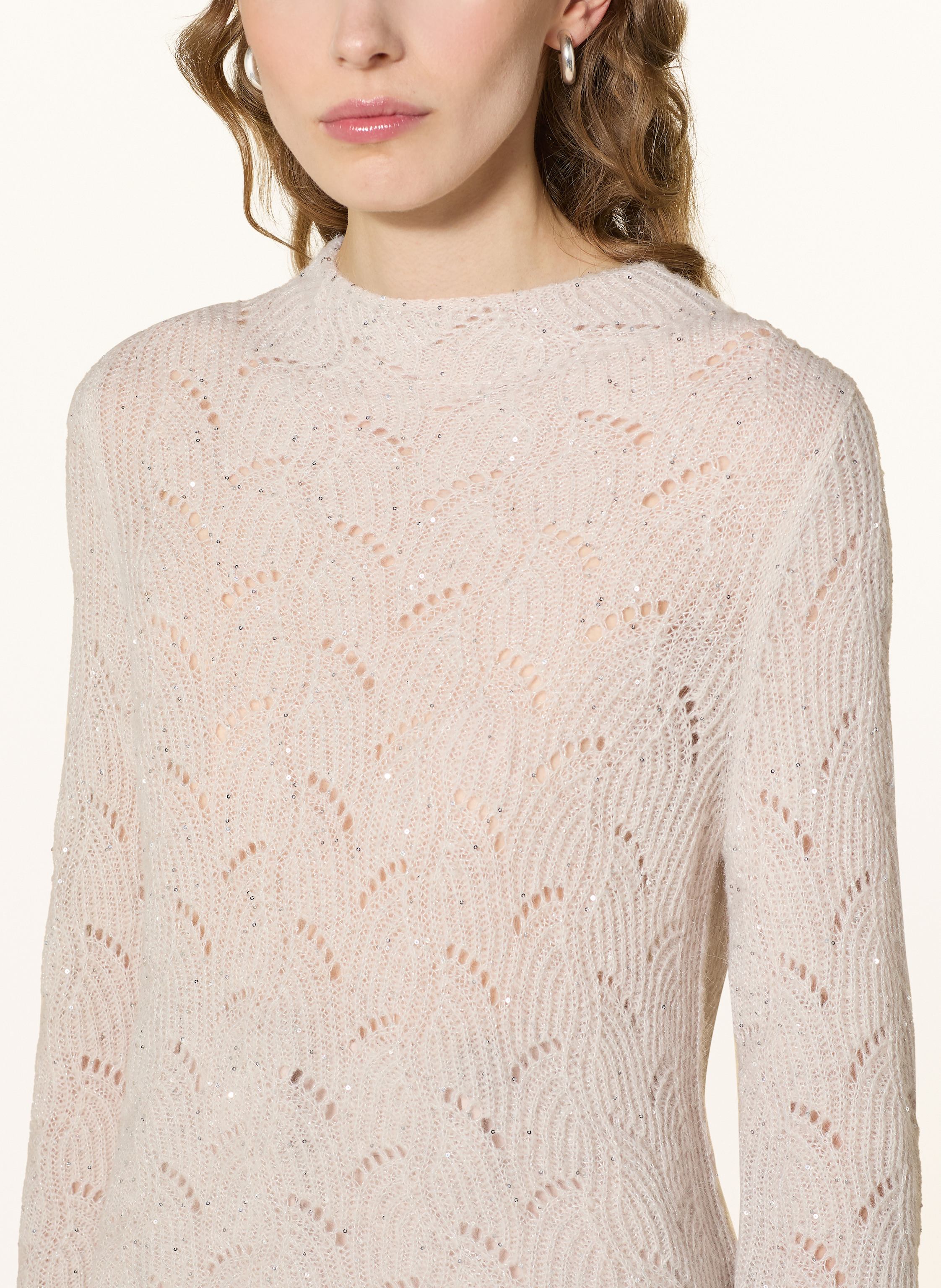 Thumbnail - S.Oliver Black Label Pullover Mit Glitzergarn Und Pailletten weiss