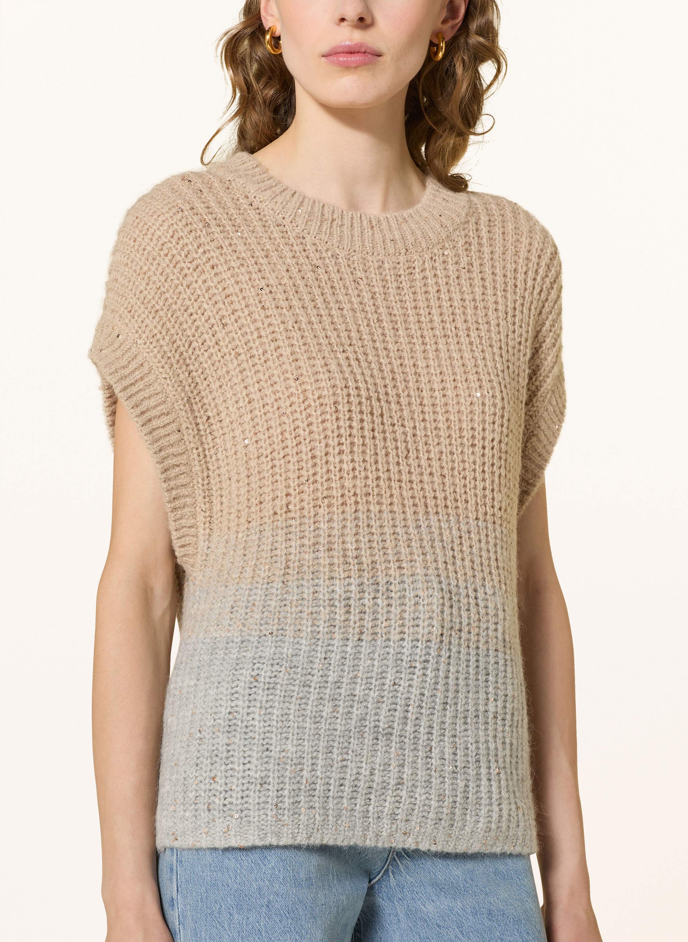 Thumbnail - S.Oliver Black Label Pullunder Mit Pailletten beige